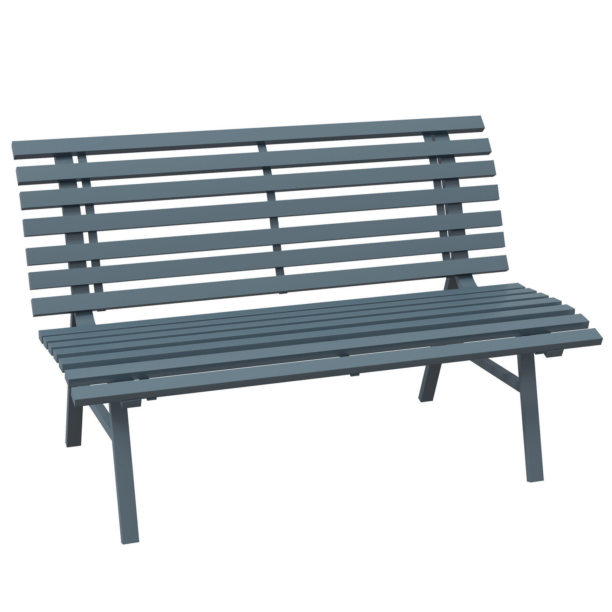 Outsunny 48.5' Blue Lightweight Aluminum Outdoor Patio Garden Bench