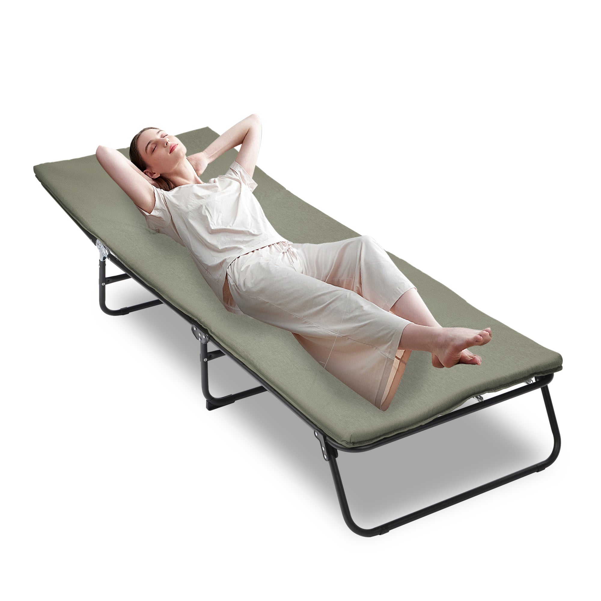 Folding Camping Cot for Adults: Adjustable, Heavy-Duty Outdoor Bed