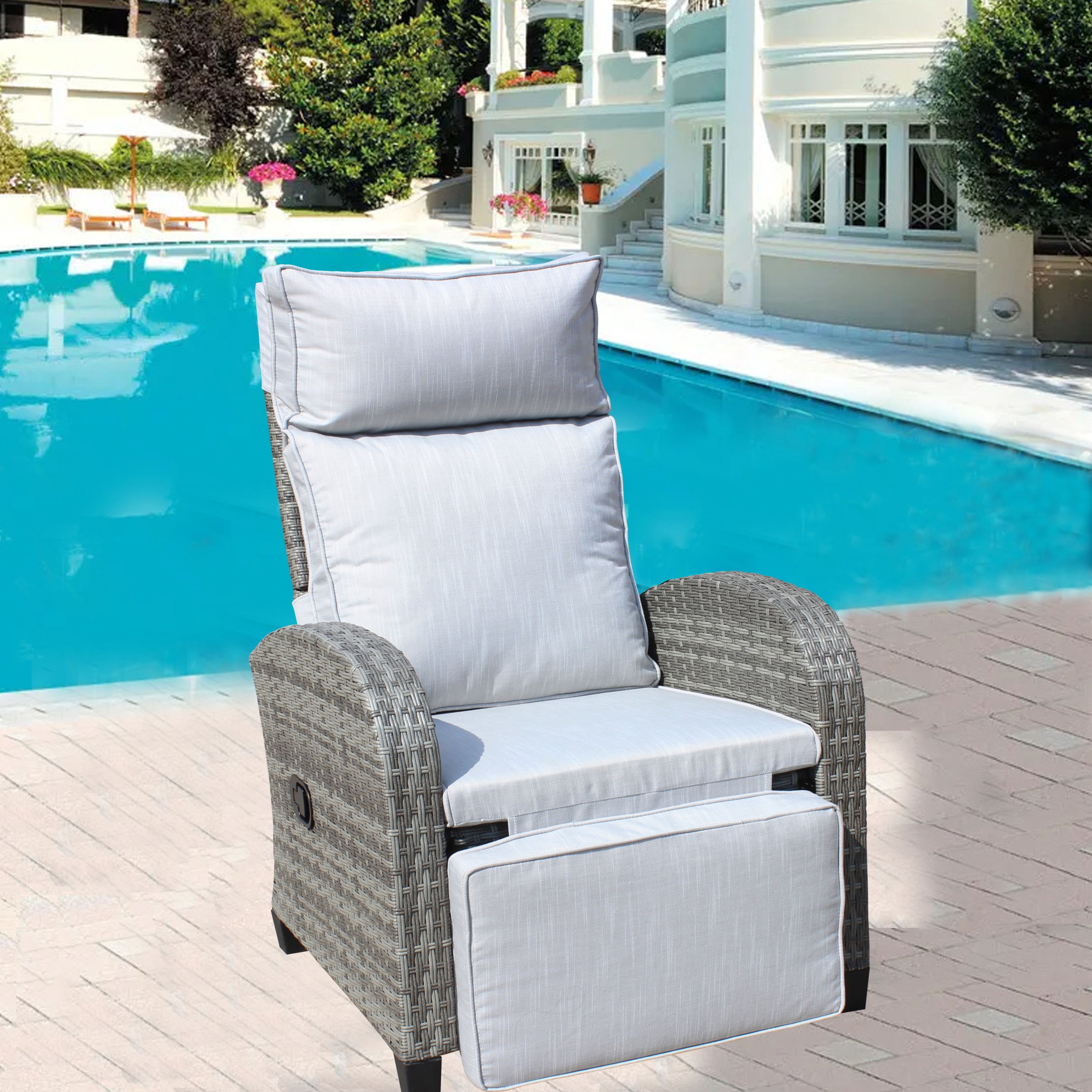 Outdoor Wicker Recliner Chair: All-Weather Adjustable Patio Seating