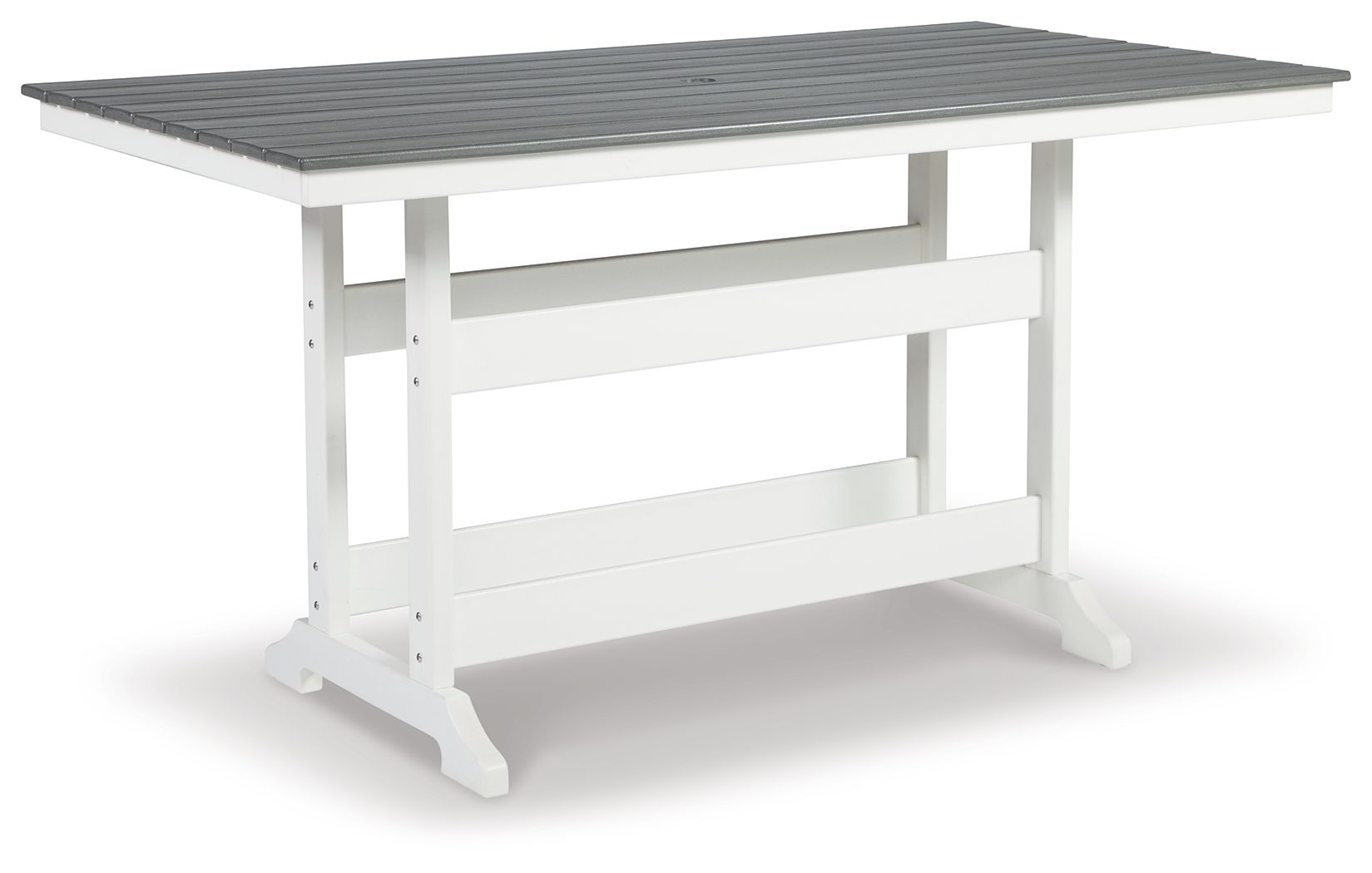 Transville - RECT COUNTER TABLE W/Umb OPT - Gray / White