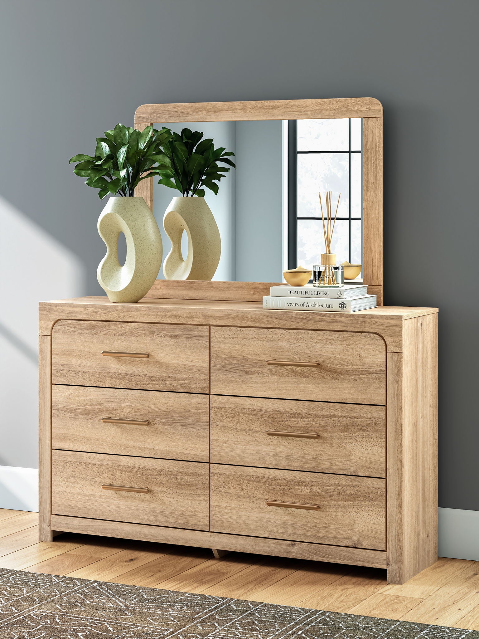 Kinlanni - Bedroom Mirror - Tan