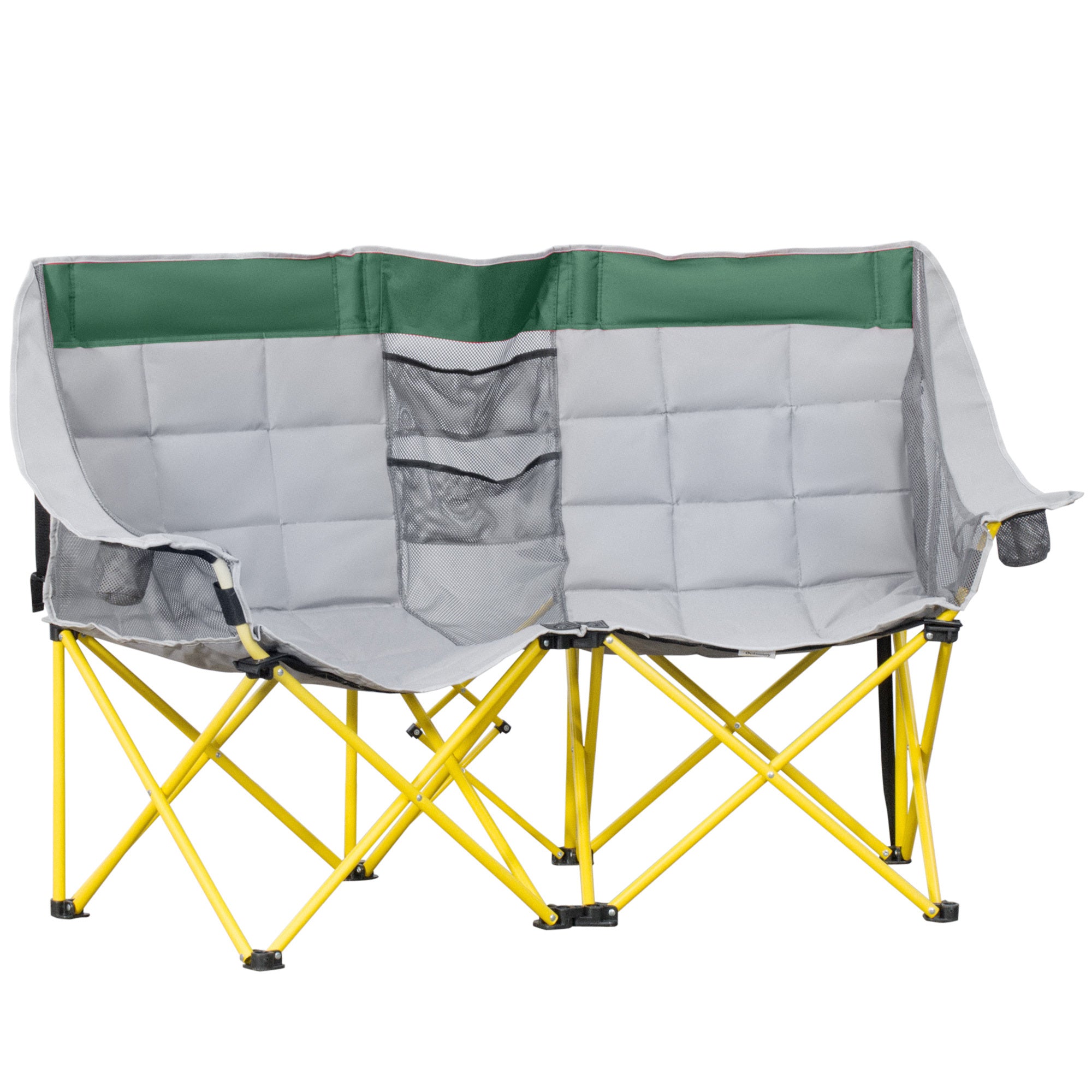 Outsunny Oversized Loveseat Camping Chair w/Bag & Holders