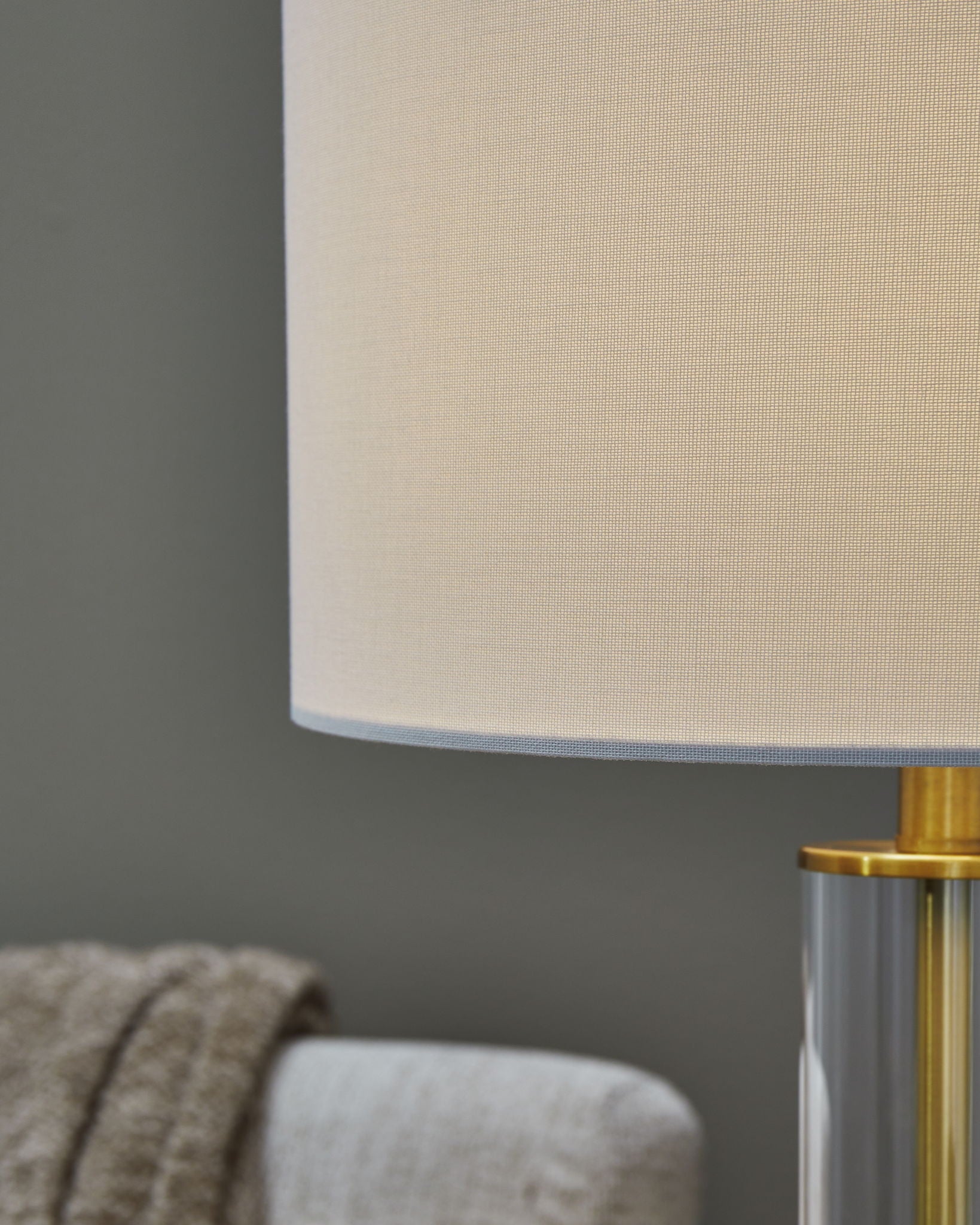 Orenman - Glass Table Lamp (Set of 2) - Clear / Brass Finish