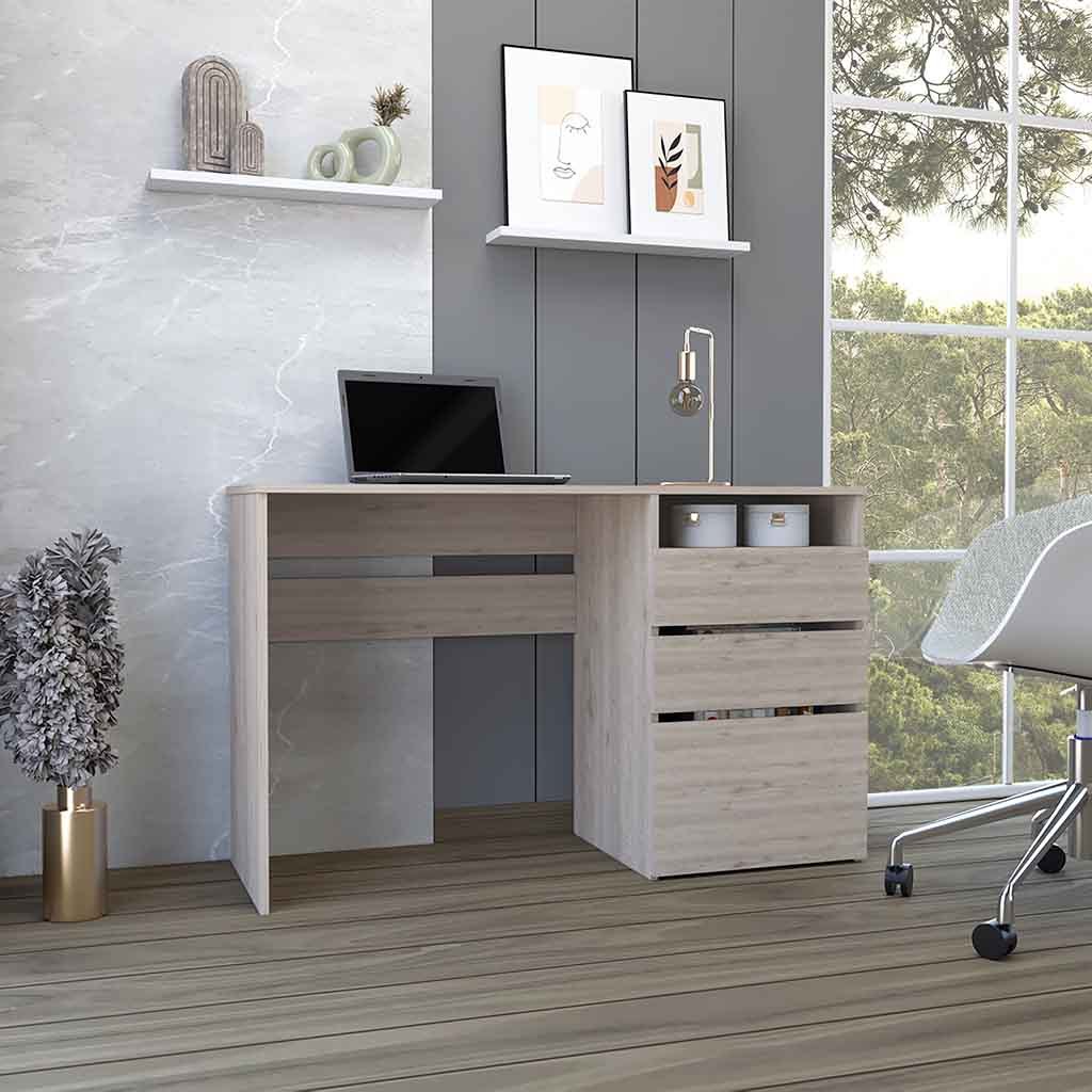 Light Gray Computer Desk w/ Shelf | San Diego