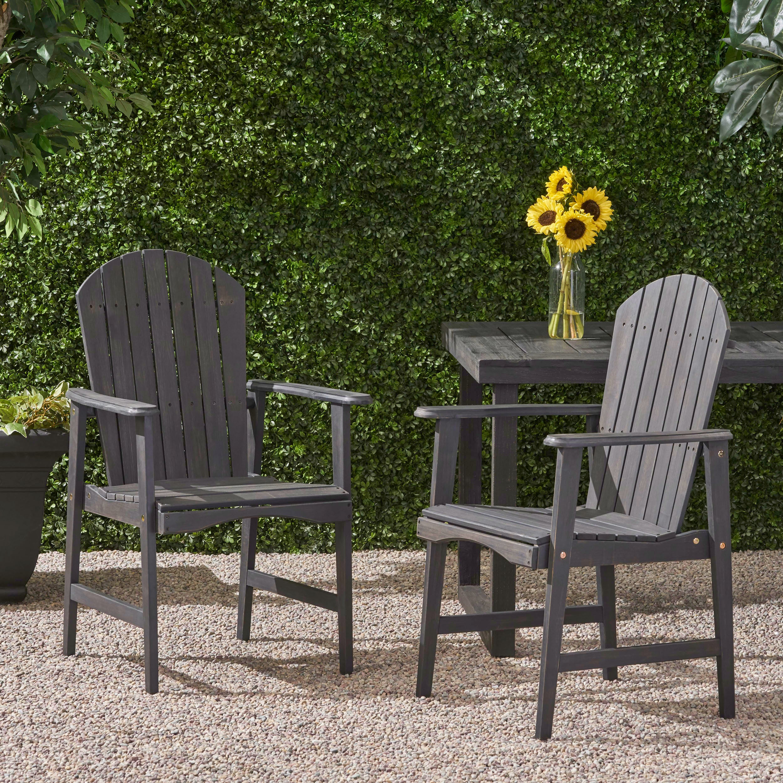 Acacia Wood Adirondack Chairs (Set of 2)