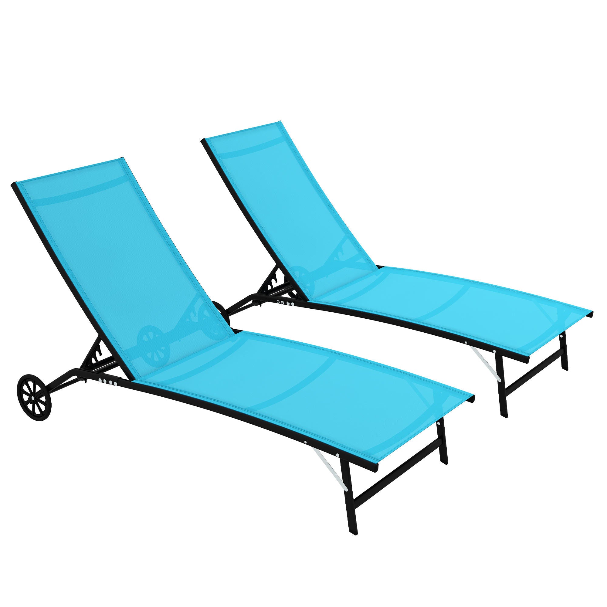Outsunny Outdoor Chaise Lounge: 2-Piece Adjustable Tanning Chair