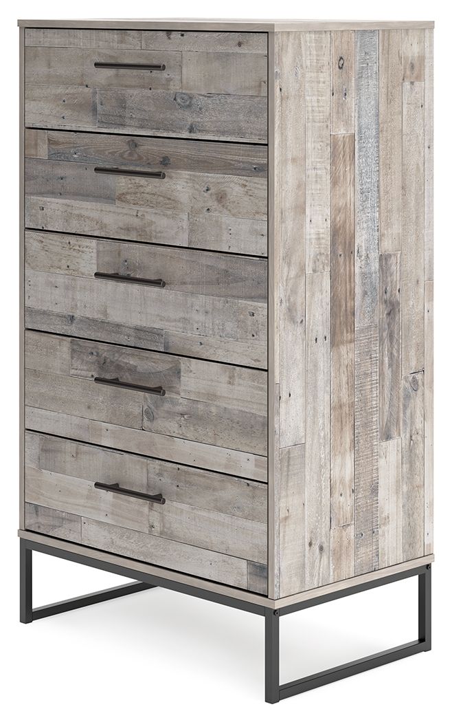Neilsville - Five Drawer Chest - Whitewash