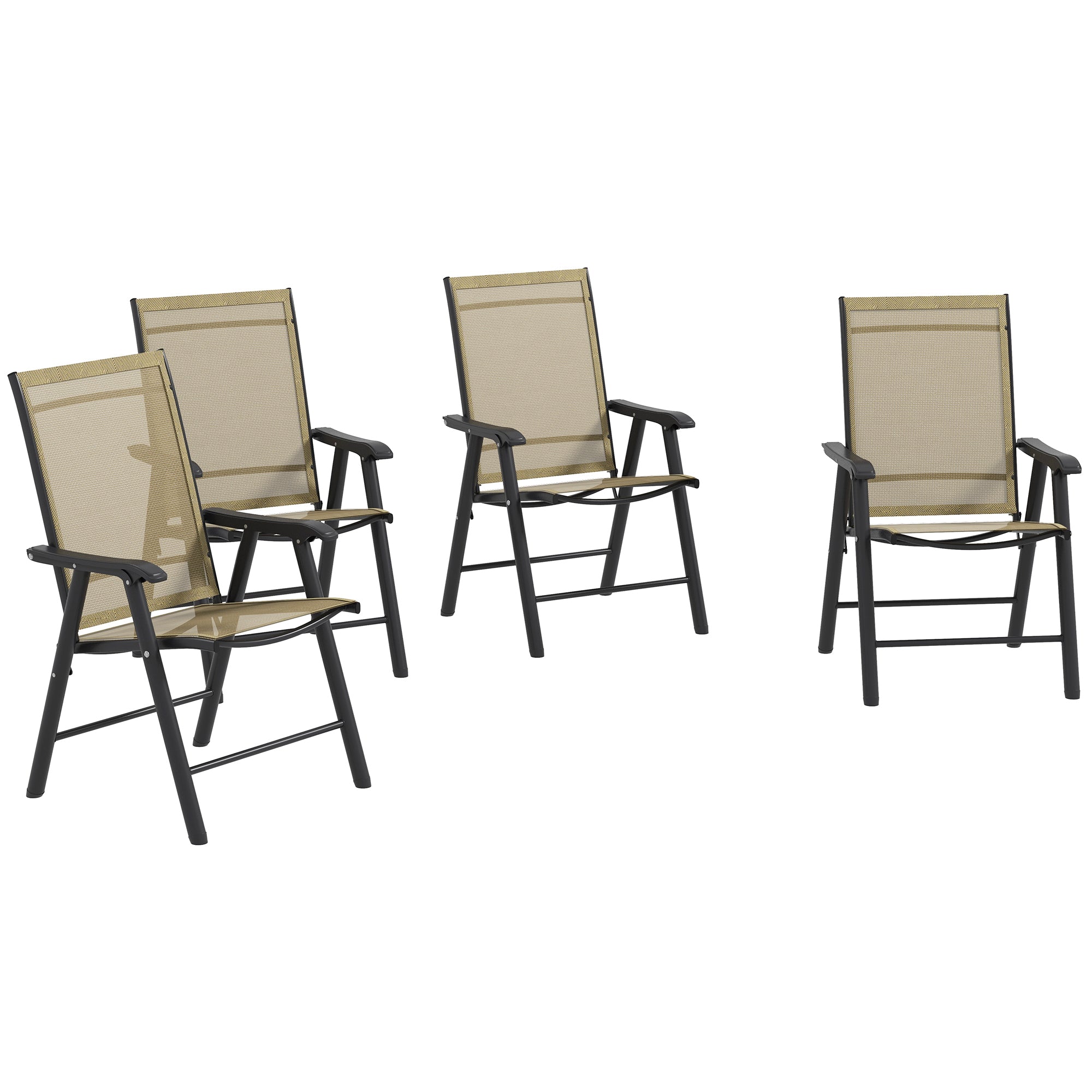 Outsunny 4-Pack Patio Folding Sling Chairs: Stackable Outdoor Dining
