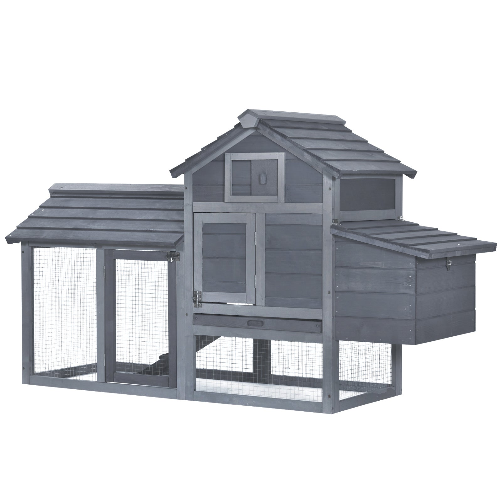 PawHut 59 Chicken Coop: 2-Door Hen House