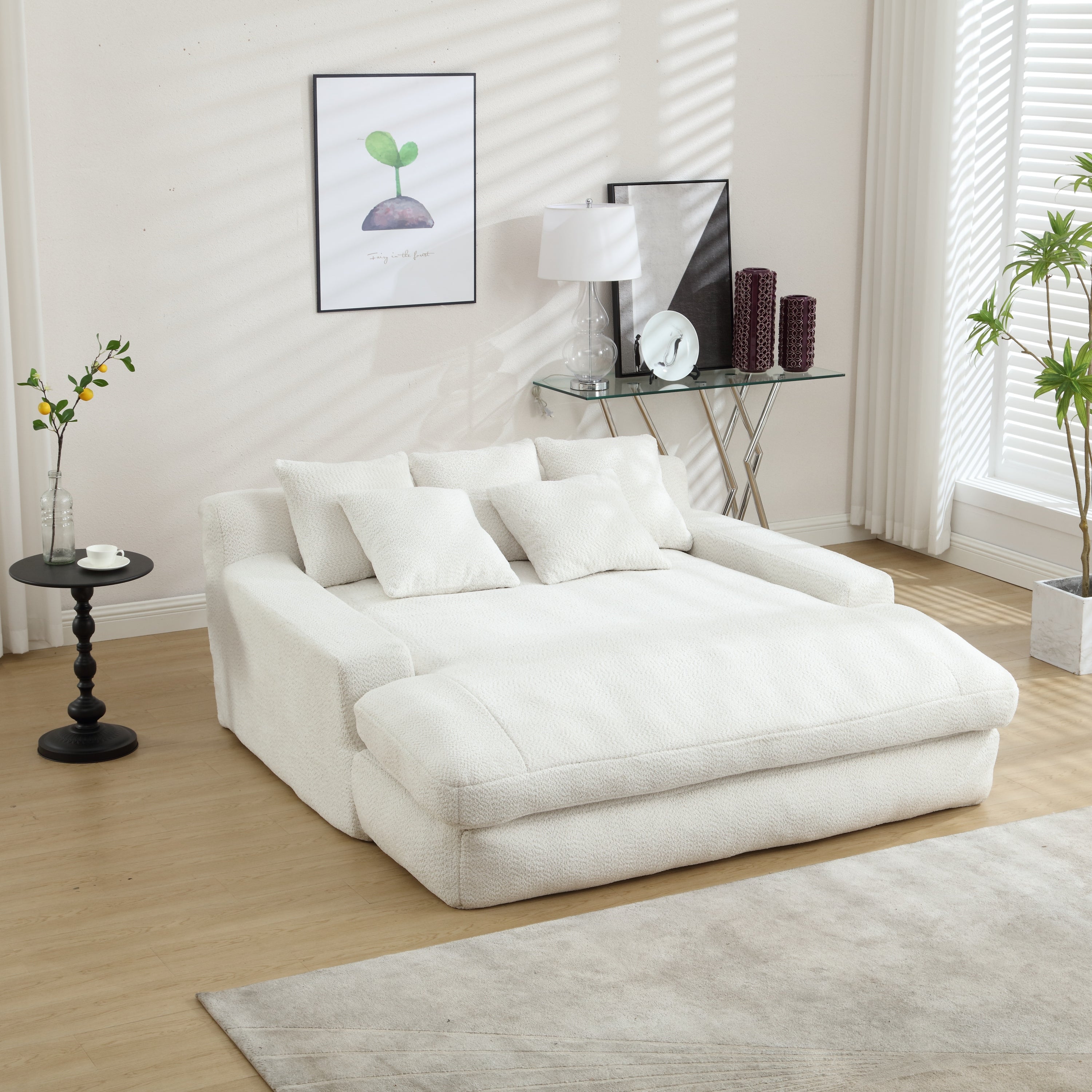 Chenille 2-Seater Sofa: Deep Seat Comfort