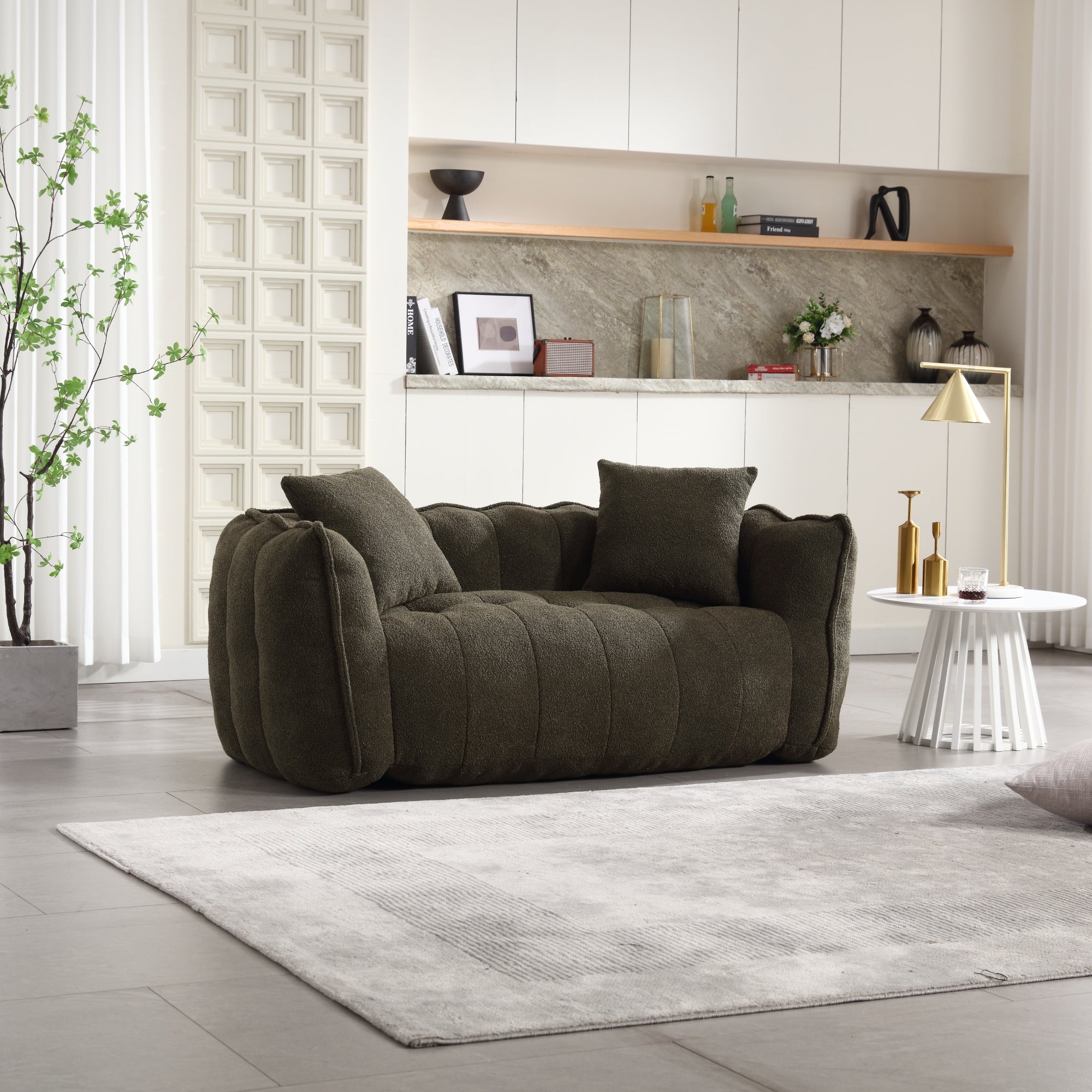 Cozy Beanbag Sofa: 2-Person, High-Resilience Foam