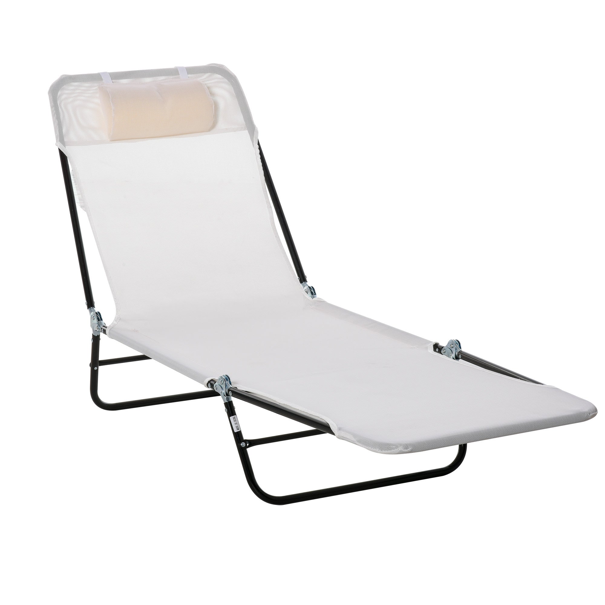 Outsunny Folding Chaise Lounge Chair - Outdoor Reclining Pool Sun Tanning