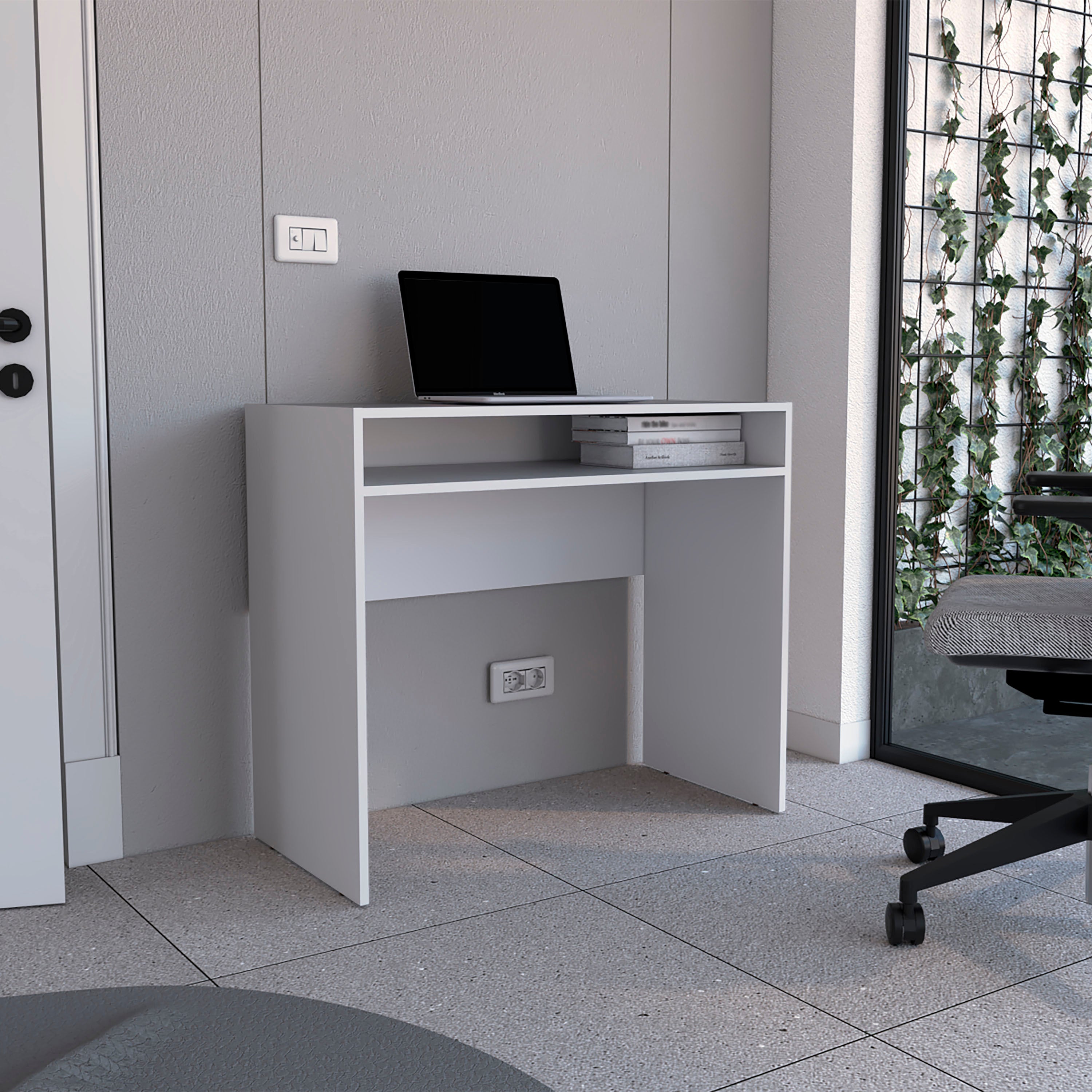 Stella 35" Wide Writing Desk with Shelf | Modern Desk