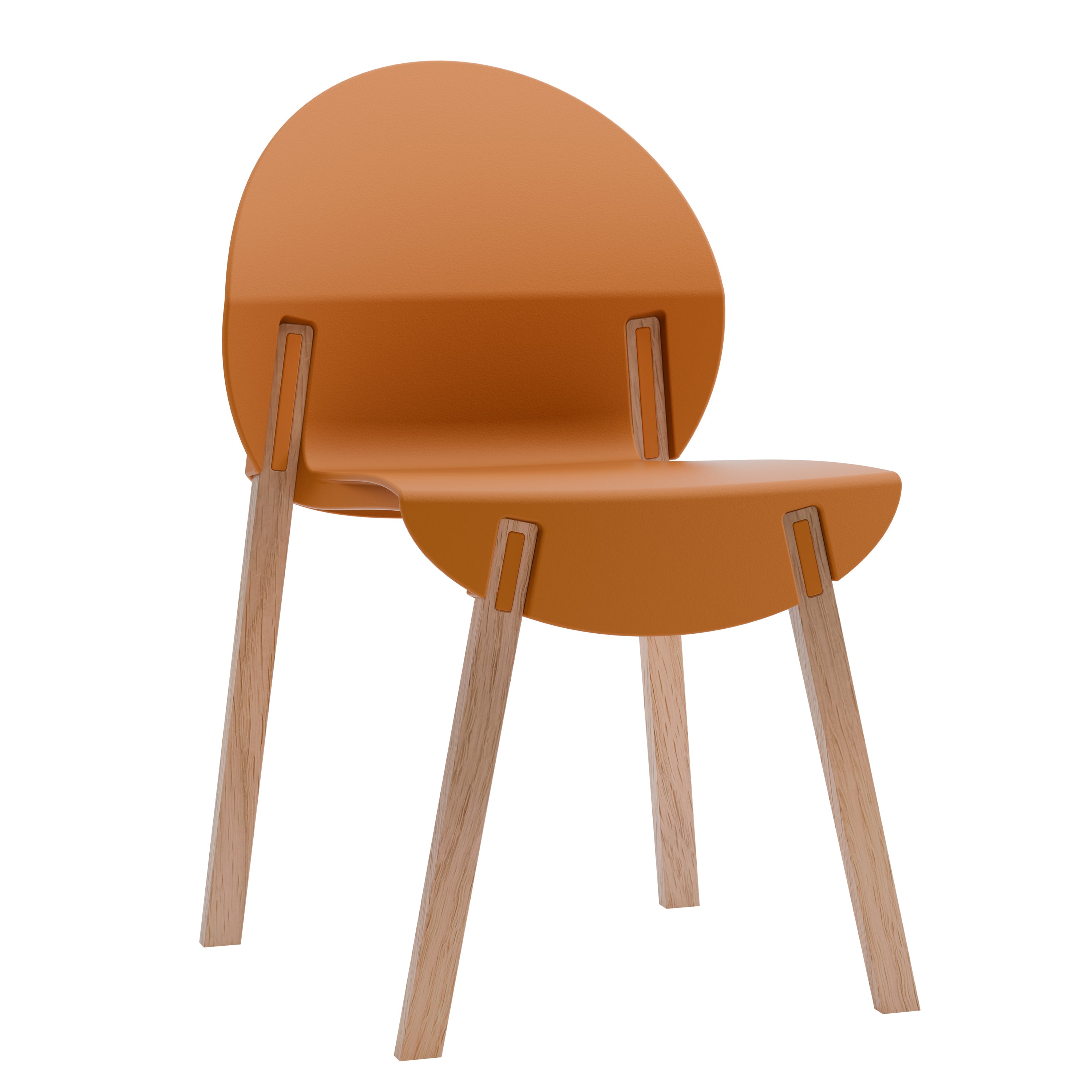 Tropical Orange 4-PC Modern Traditional Dining Chairs