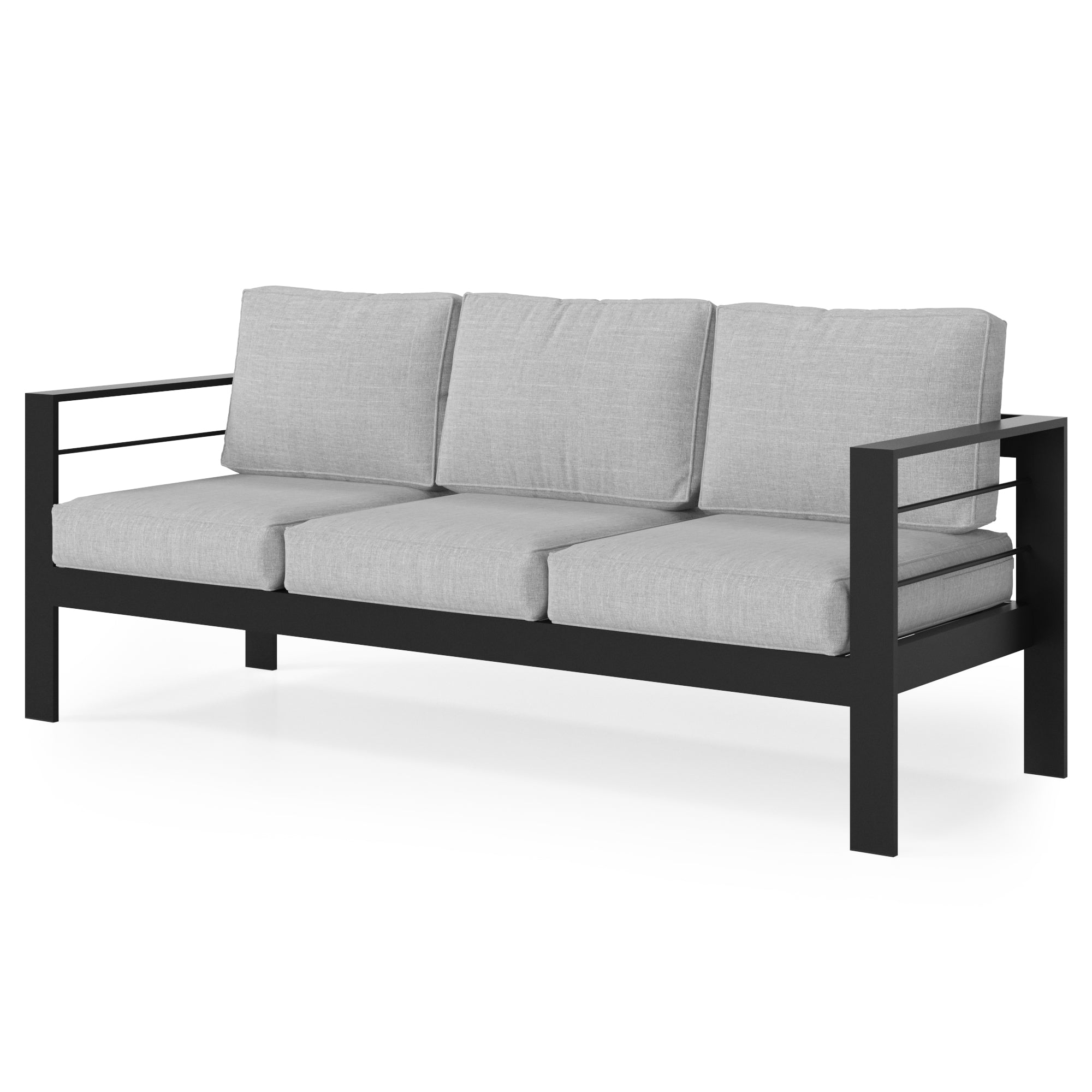 Aluminum Outdoor Patio Sofa: 3-Seat All-Weather Couch with Thick Cushions