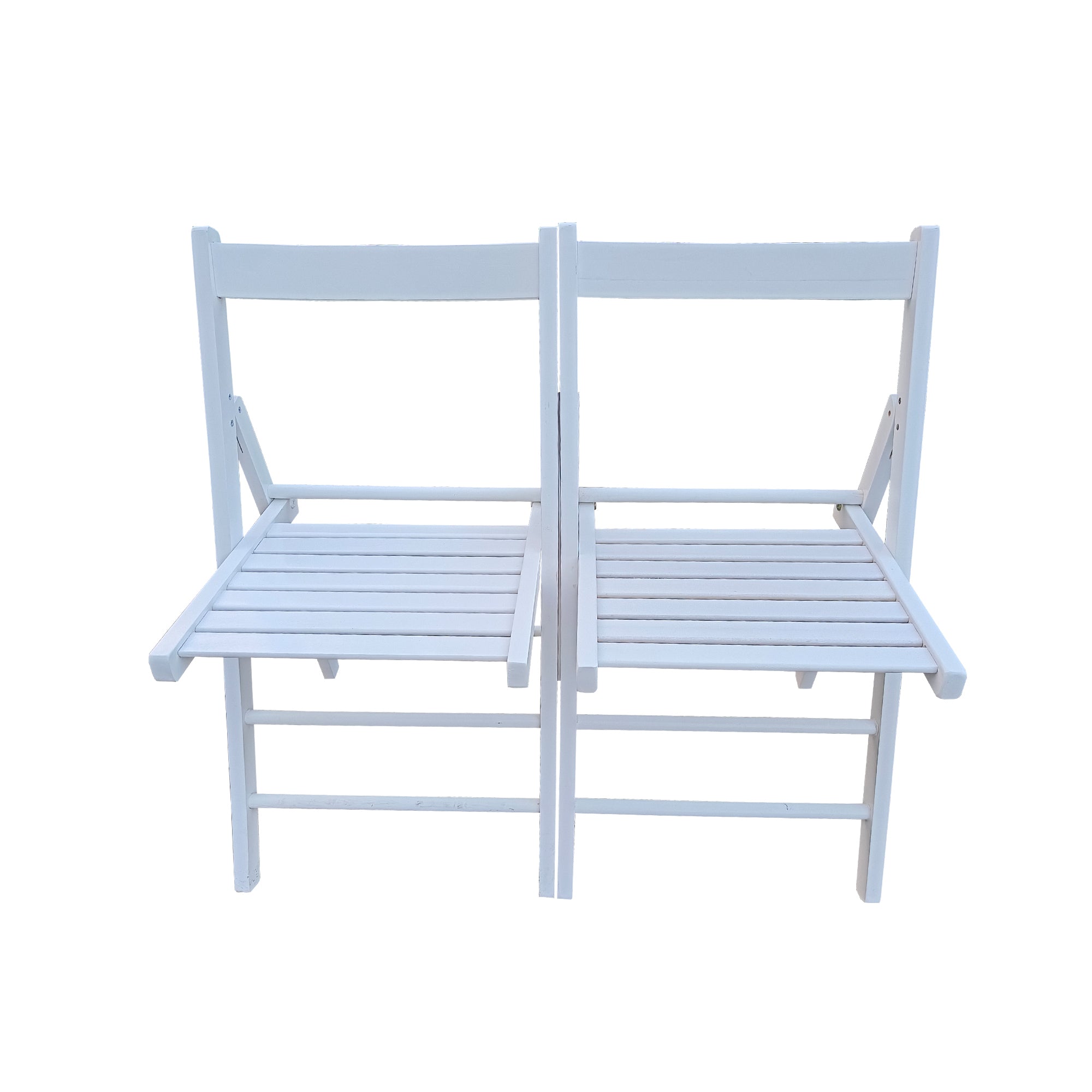 White Solid Wood Folding Chair Set of 2 - Elegant & Comfortable