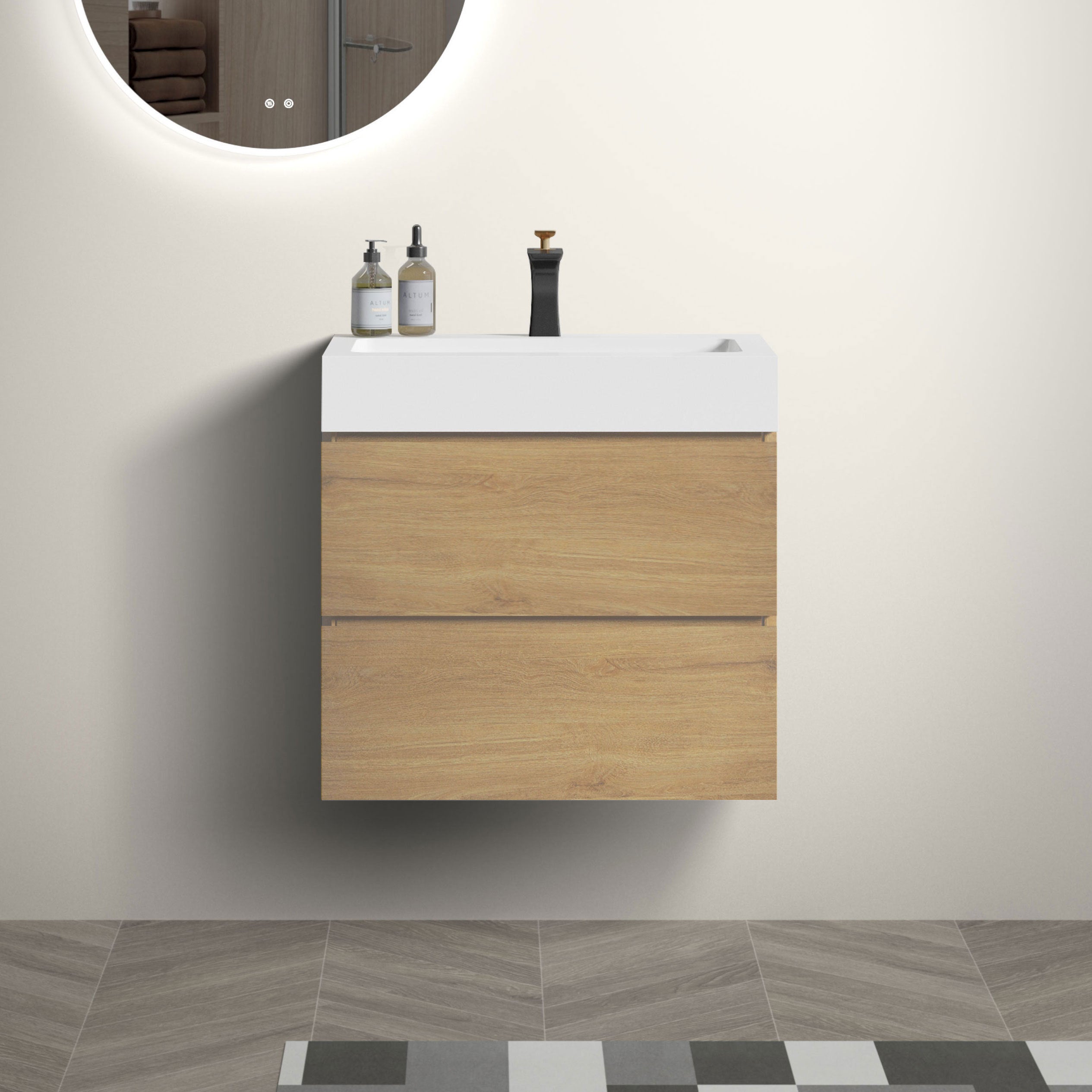 Alice 24" Oak Bathroom Vanity with Sink