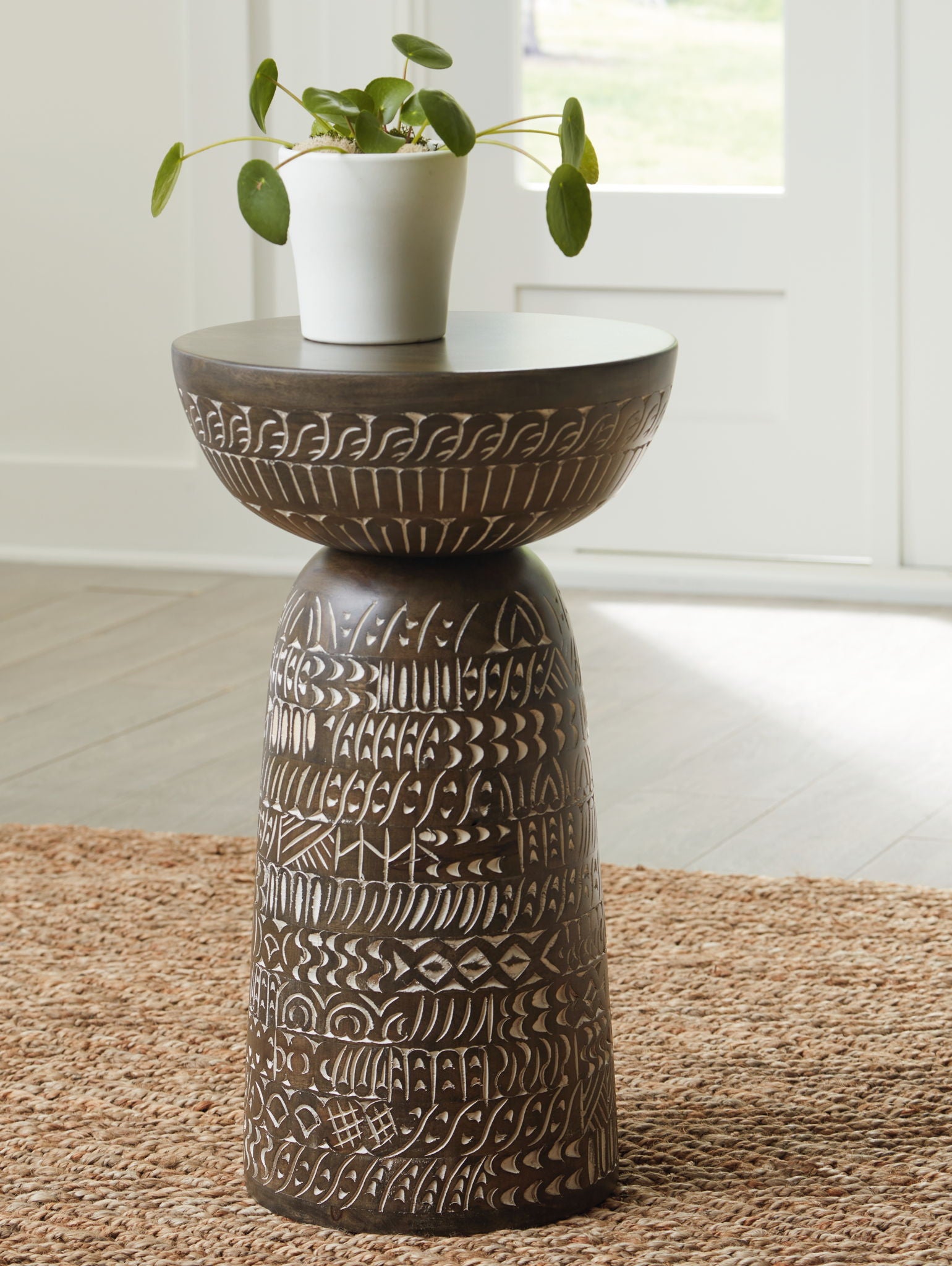 Hadcher - Accent Table - Cream / Brown