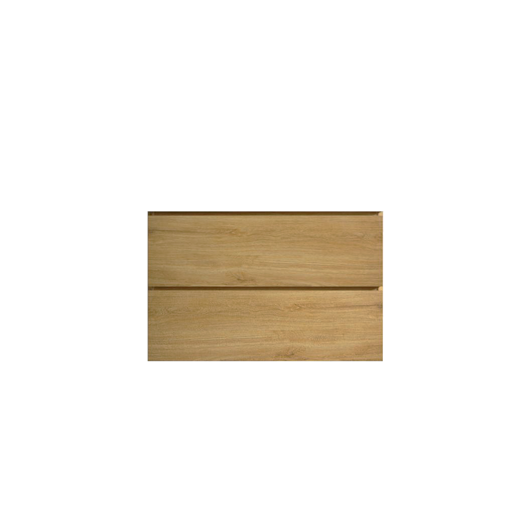 Alice30-106 Oak Wall Cabinet: 2 Drawers, Pre-Assembled