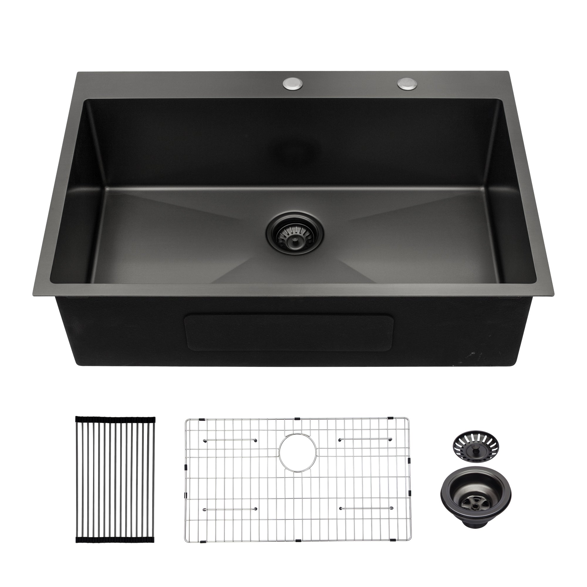 Gunmetal Black Kitchen Sink 30x22 Inch Stainless Steel