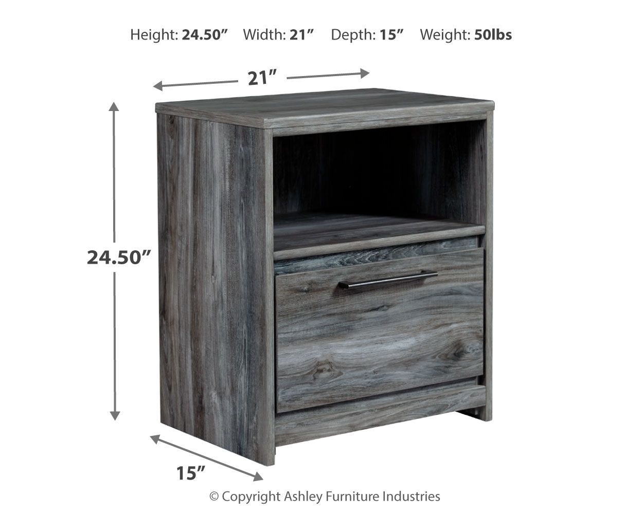 Baystorm - One Drawer Night Stand
