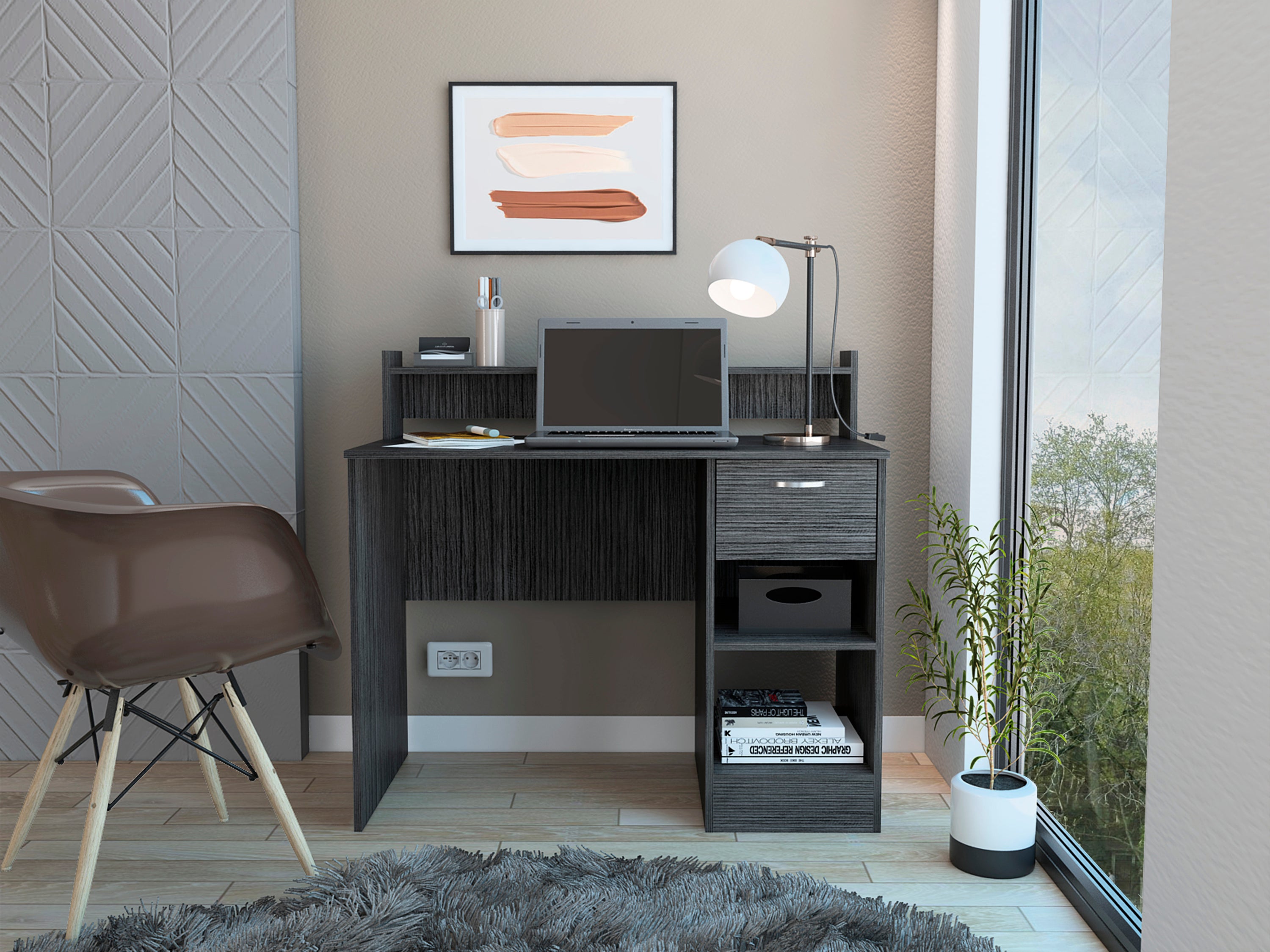 Manaos Writing Desk w/ Shelves & Drawer