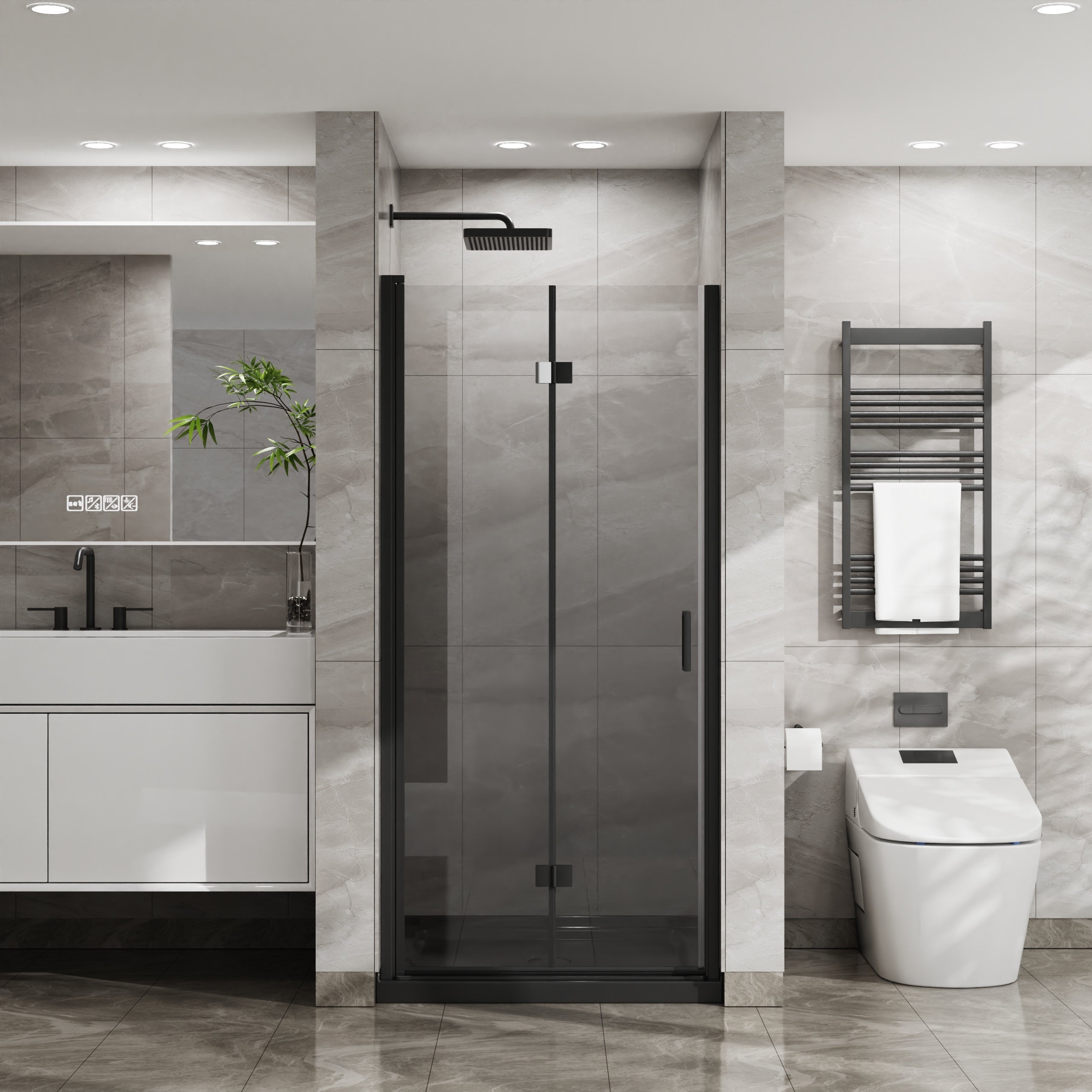 Goodyo 34x72" Frameless Glass Shower Door