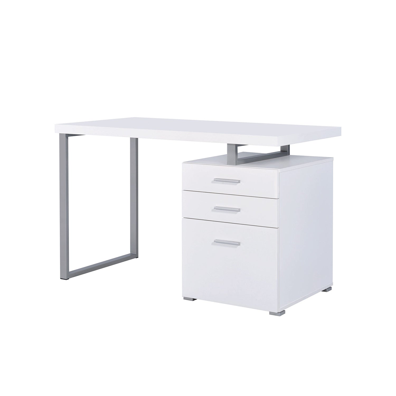 White Writing Desk with 3 Drawers | Modern Desk