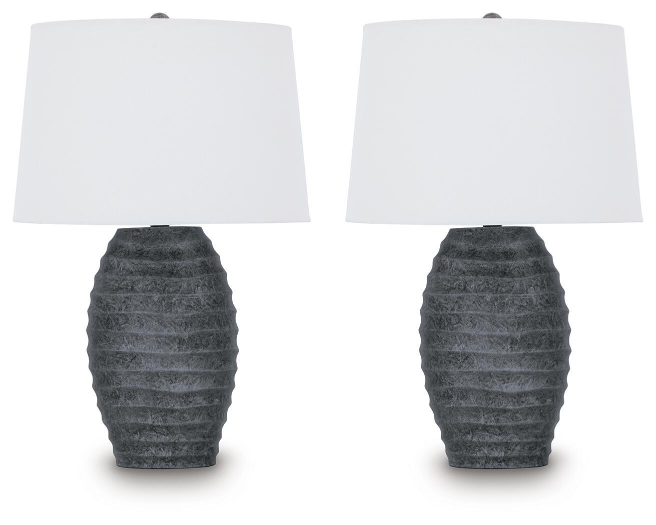 Caronick - Poly Table Lamp (Set of 2) - Antique Silver Finish