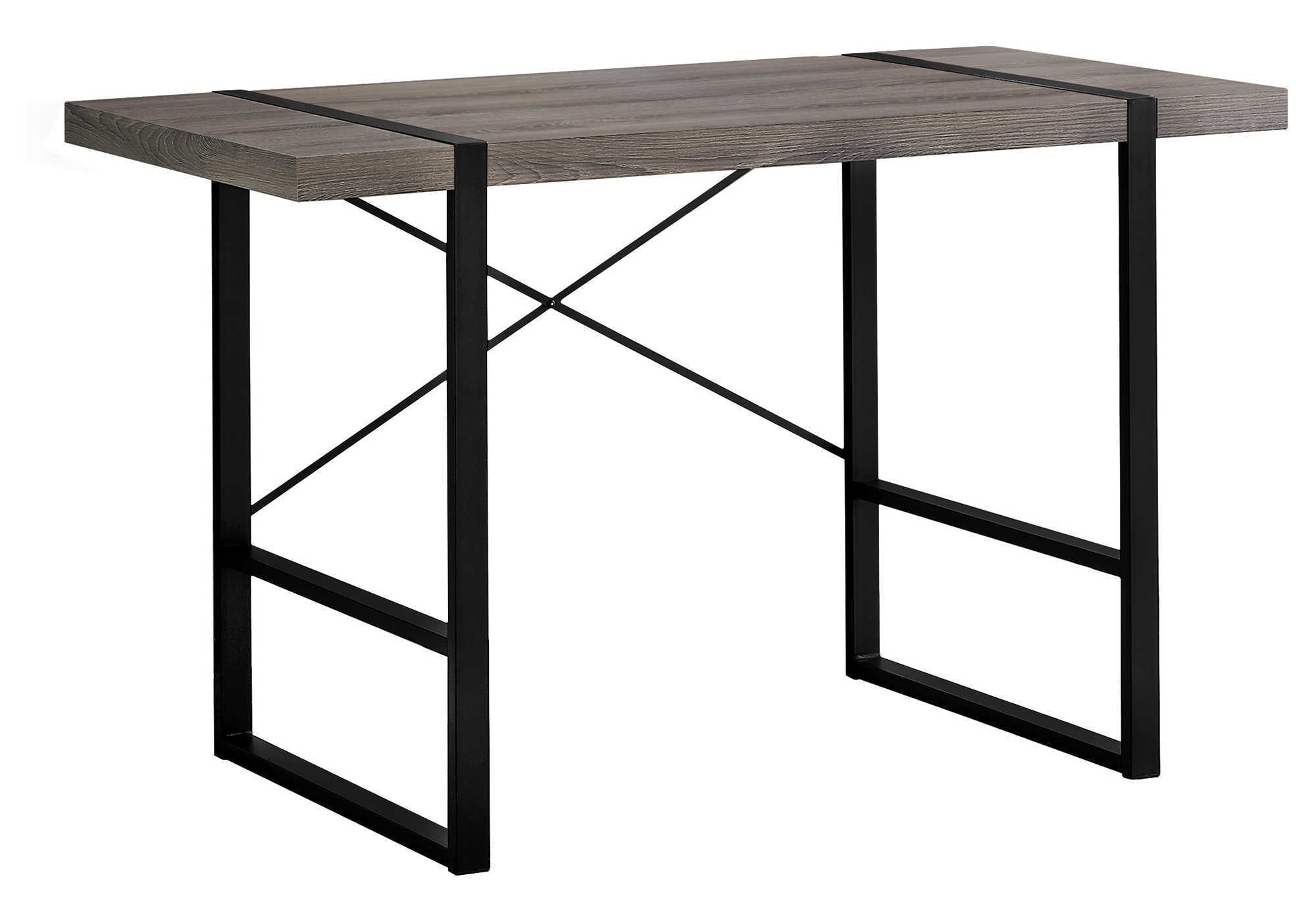 Modern 48" Computer Desk | Home Office Workstation | Brown & Black