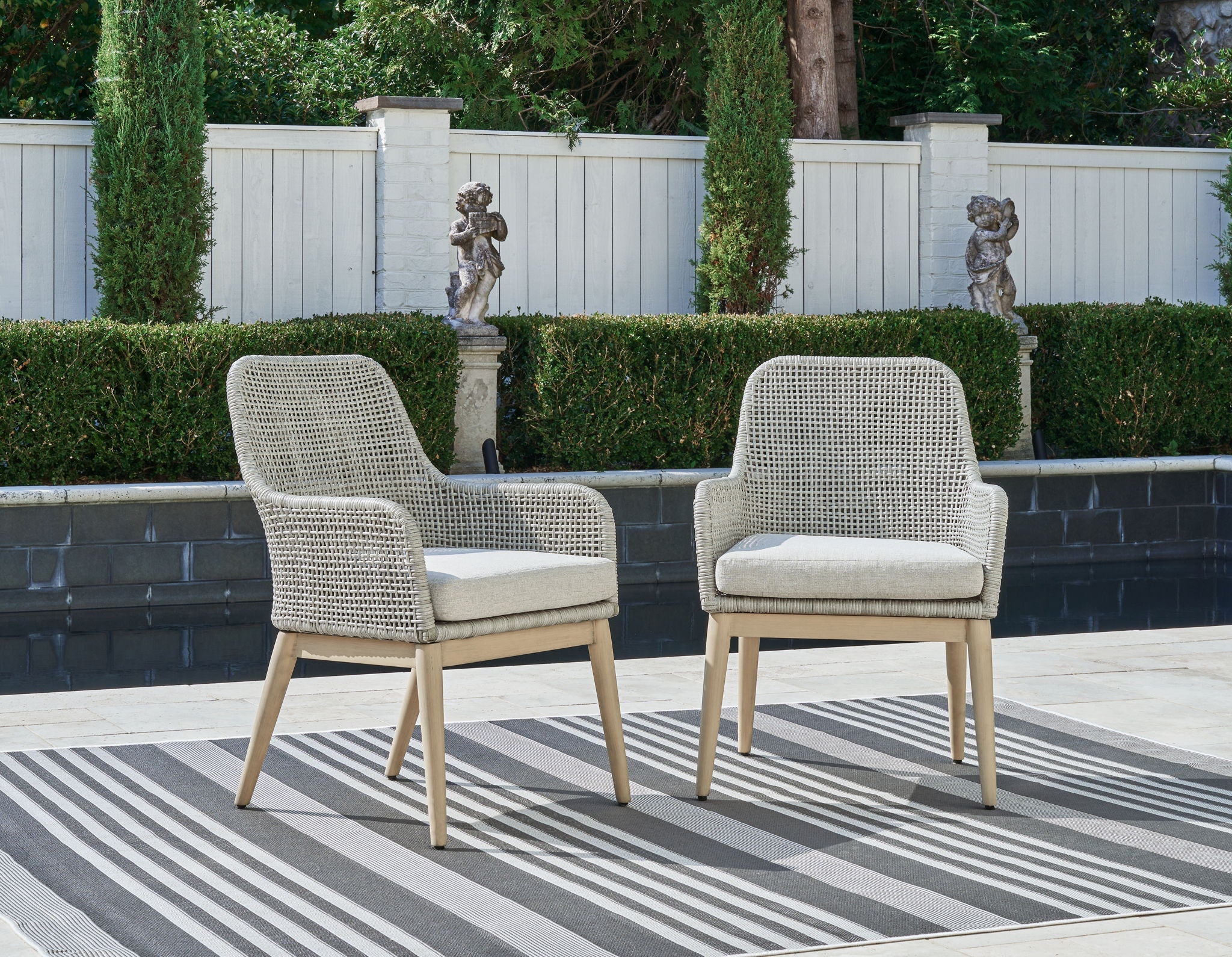 Seton Creek - Arm Chair With Cushion (Set of 2) - Gray