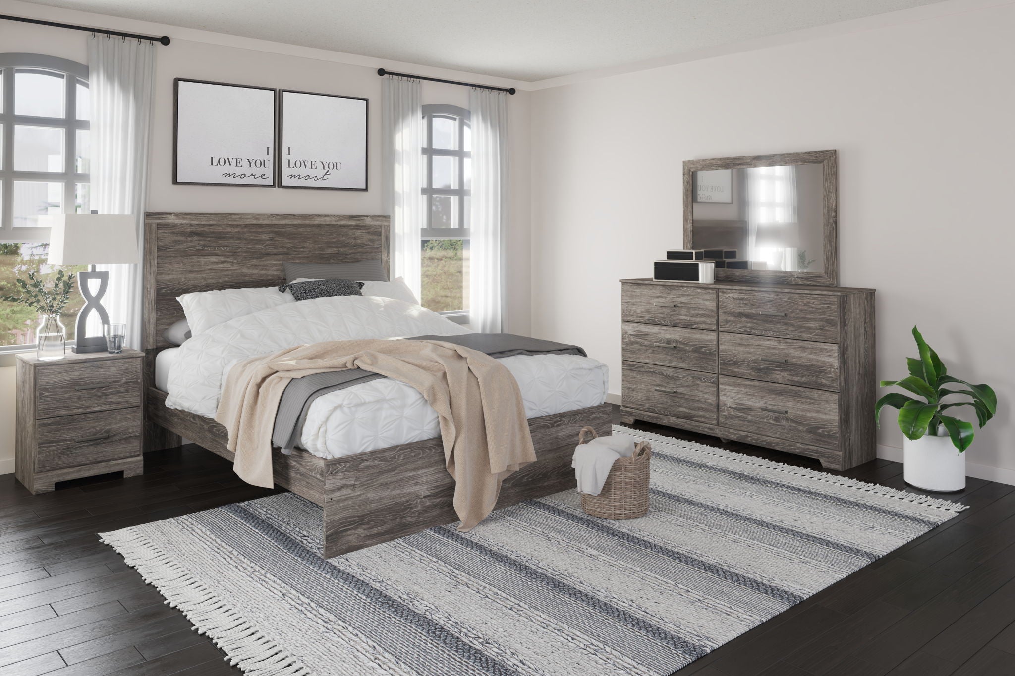 Ralinksi - Two Drawer Night Stand - Gray