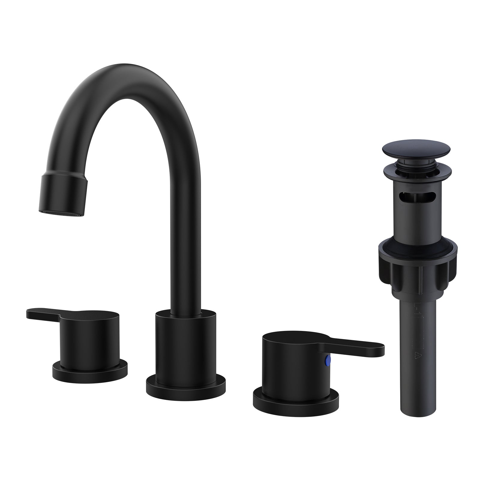 Matte Black 8" Bathroom Sink Faucet with Pop-Up Drain