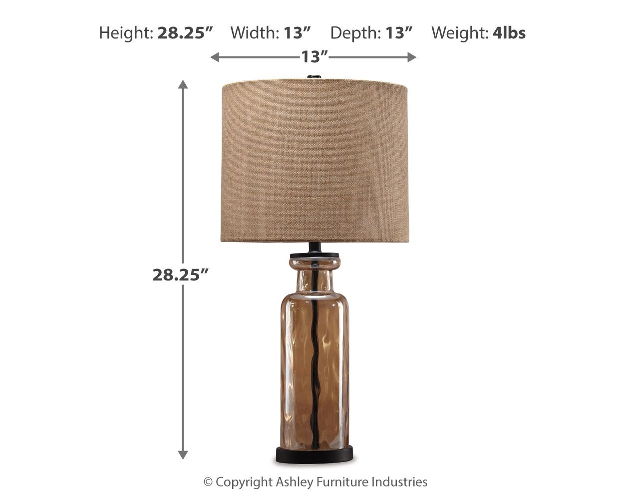 Laurentia - Glass Table Lamp - Champagne