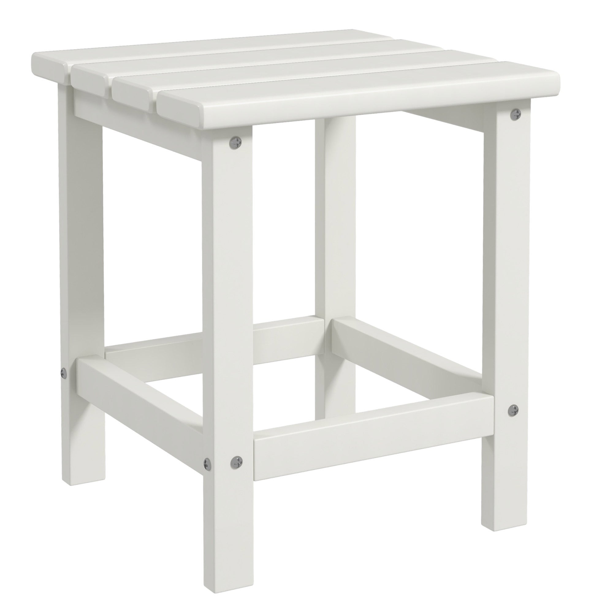 Outsunny Adirondack Side Table - Outdoor HDPE Weather Resistant White