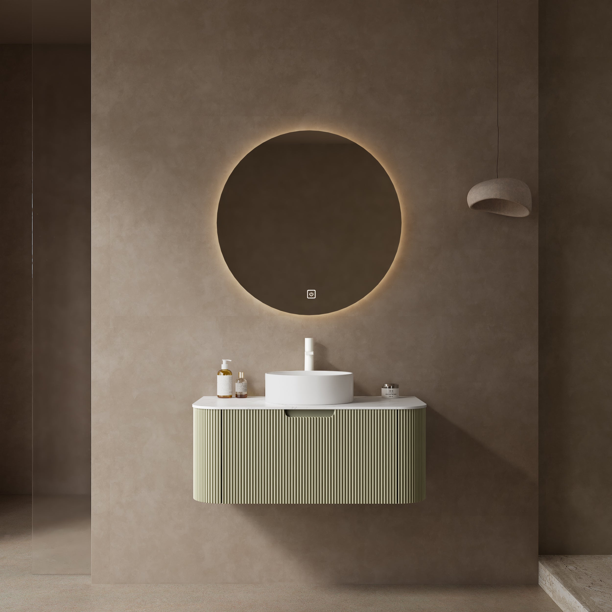 DINA 36" Floating Vanity: Modern White Bathroom Cabinet