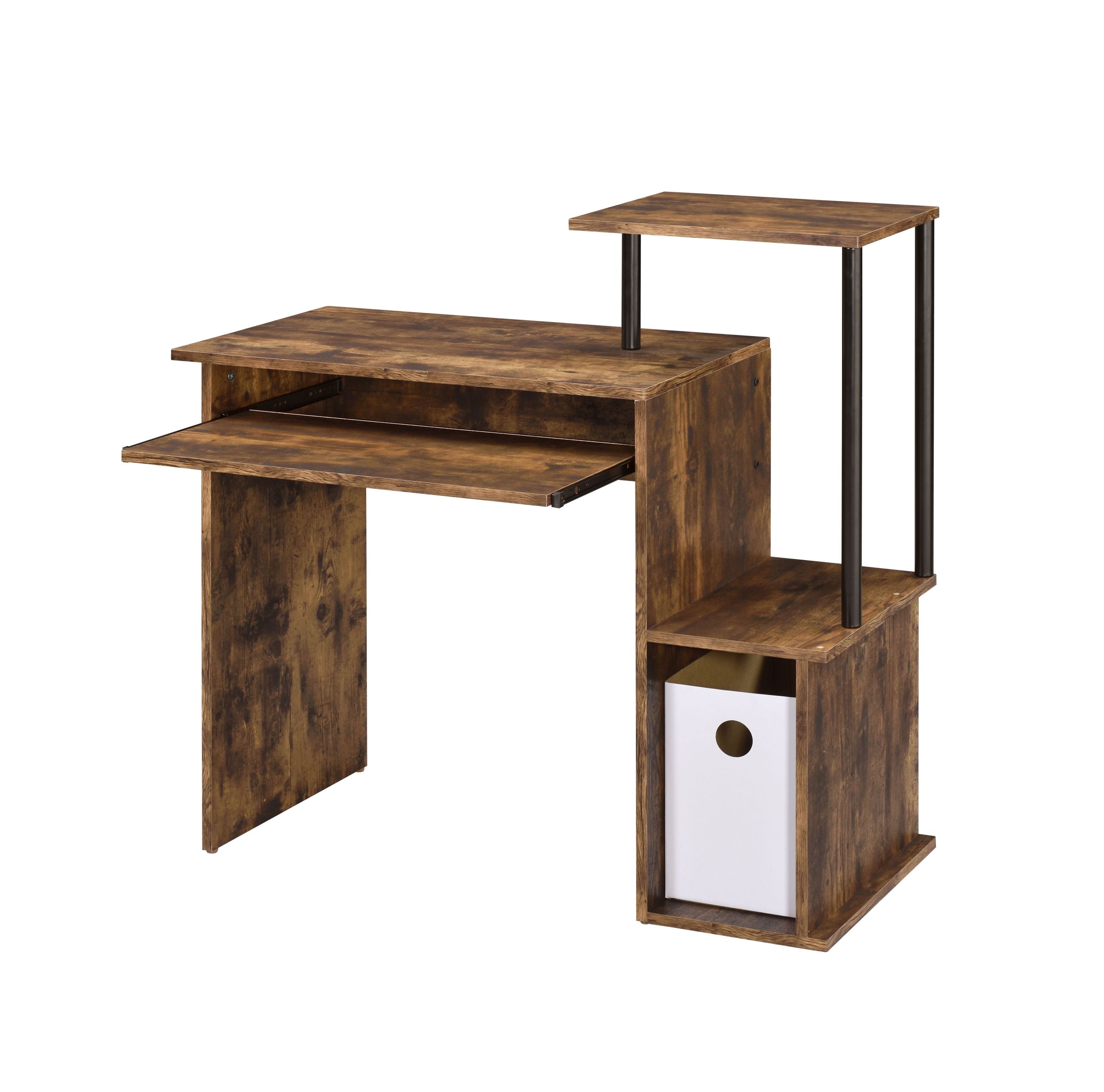Lyphre Weathered Oak & Black Computer Desk
