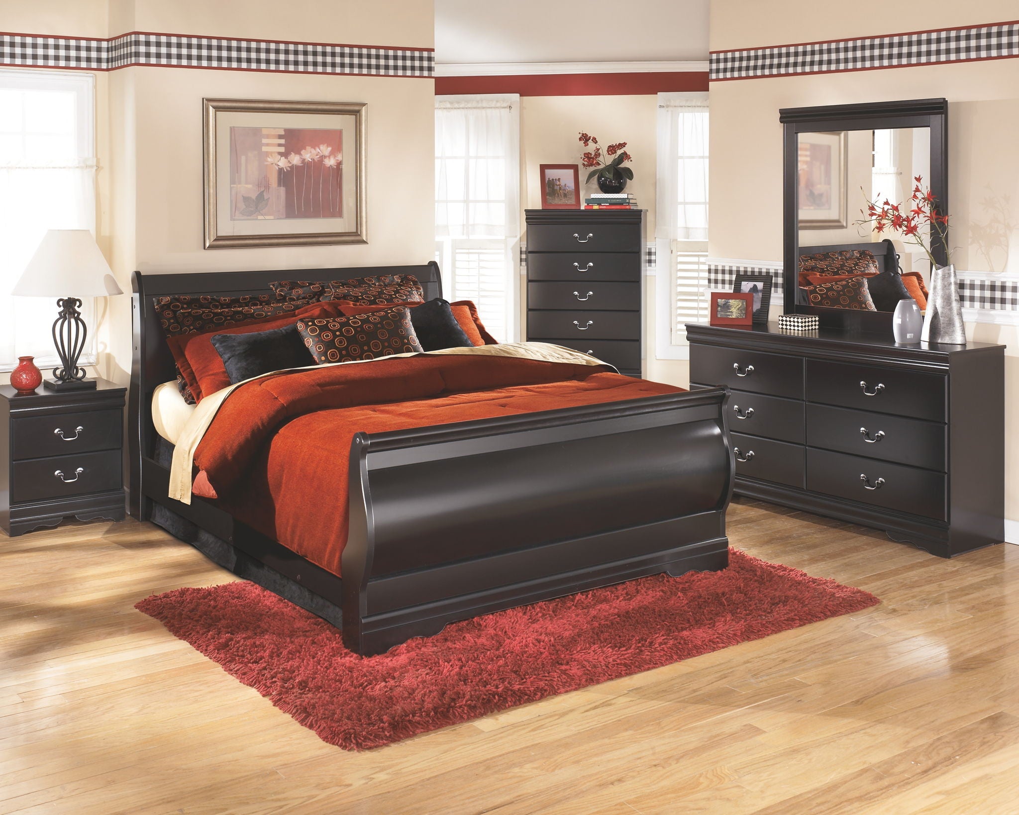 Huey Vineyard - Two Drawer Night Stand - Black