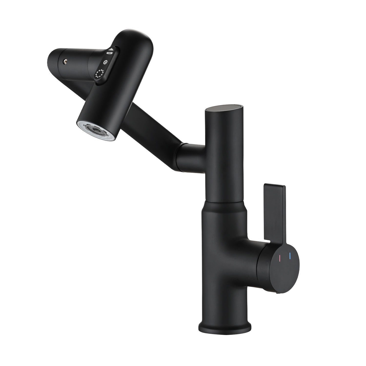 Smart Faucet: Spray, Temp Display, 360° Rotary