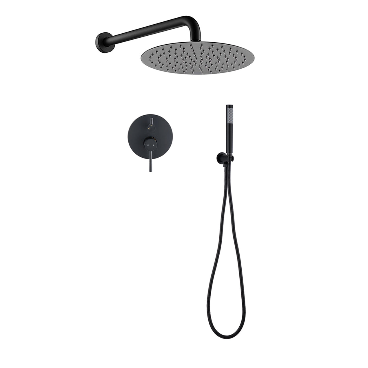 Matte Black Shower Set: 10" Rain & Handheld