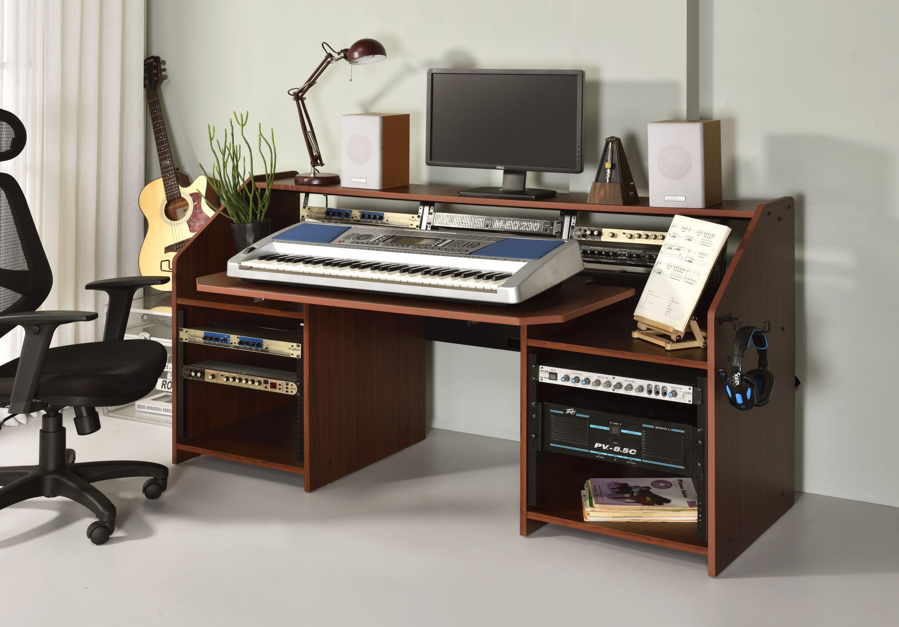 Annette Cherry Wood Music Desk | Keyboard Stand & Storage