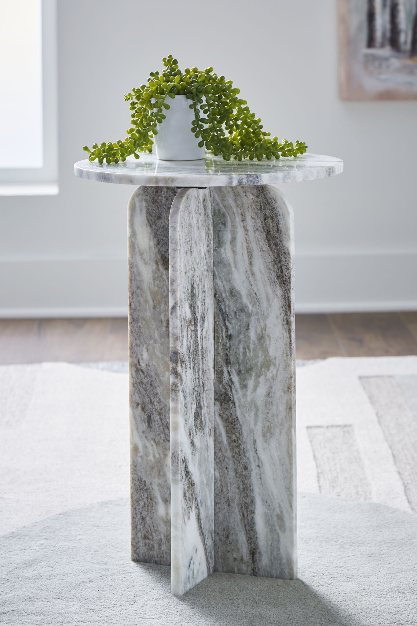 Keithwell - Round Accent Table - Gray