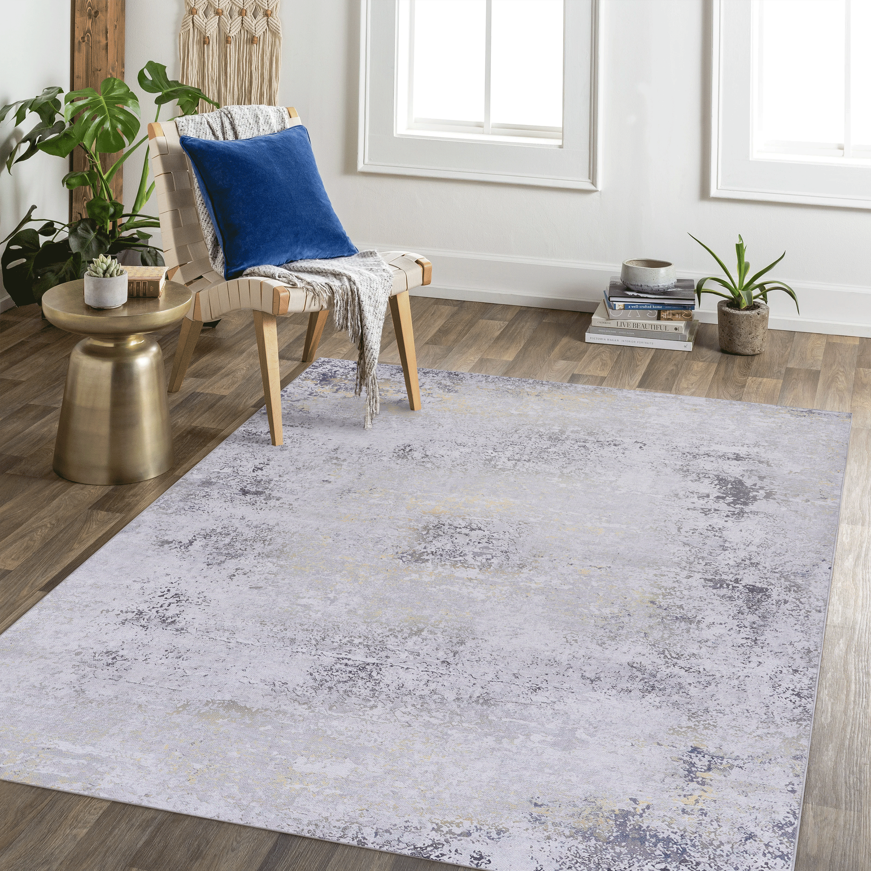 5x8 Washable Area Rug: Non-Slip, Pet-Friendly
