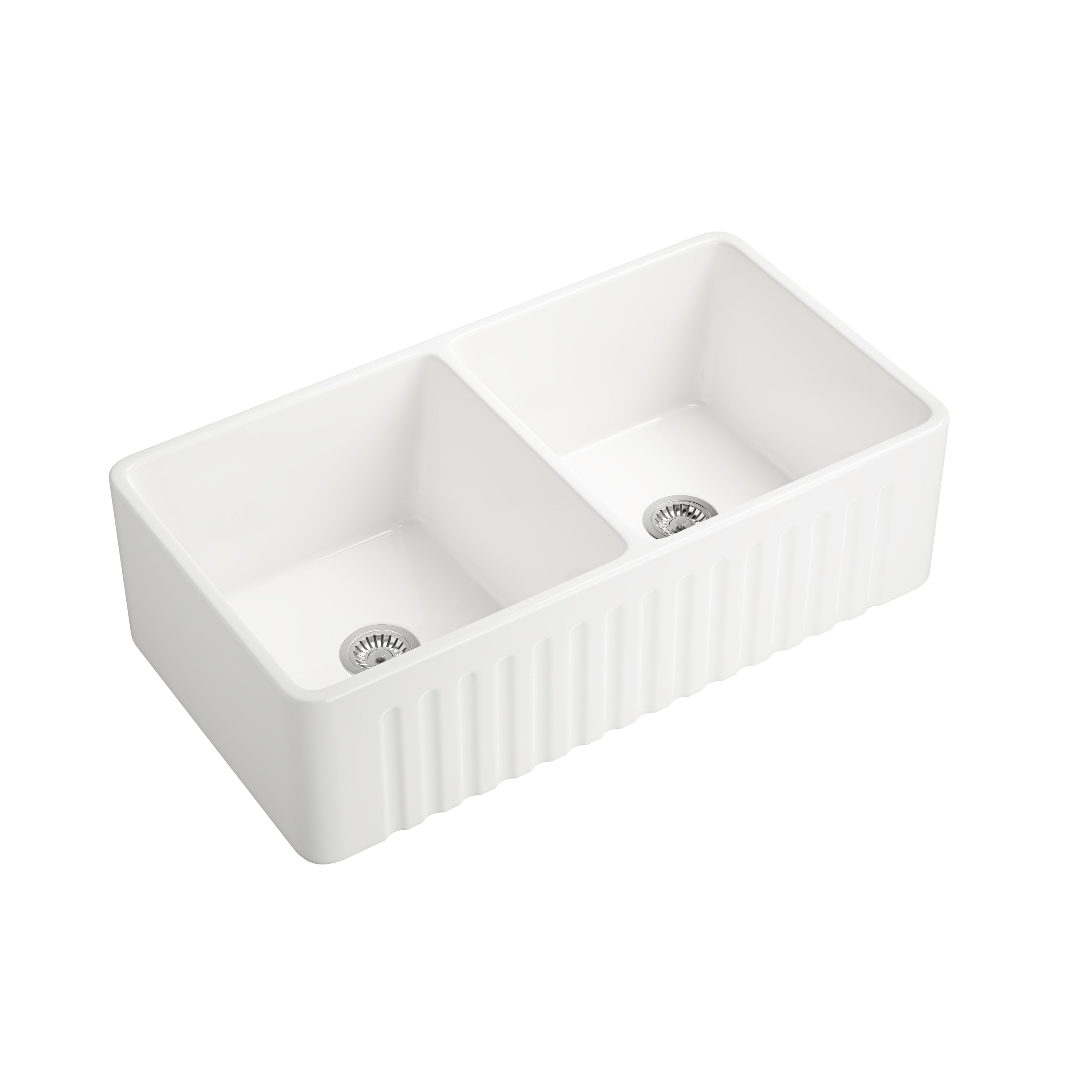 White Farmhouse Apron-Front Kitchen Sink