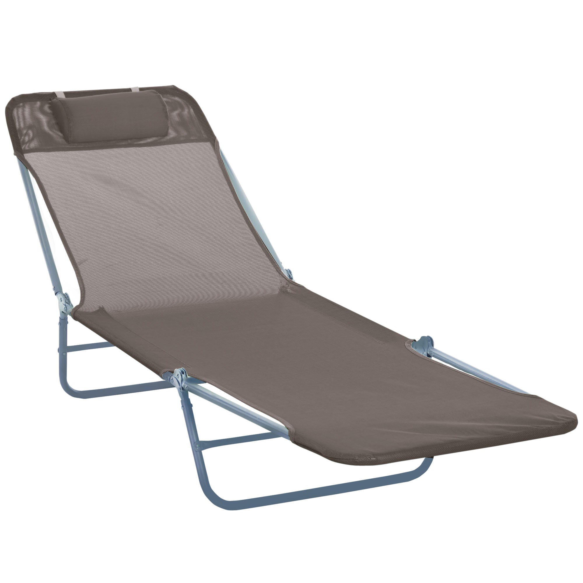 Outsunny Folding Outdoor Chaise Lounge Recliner Chair w/ Mesh