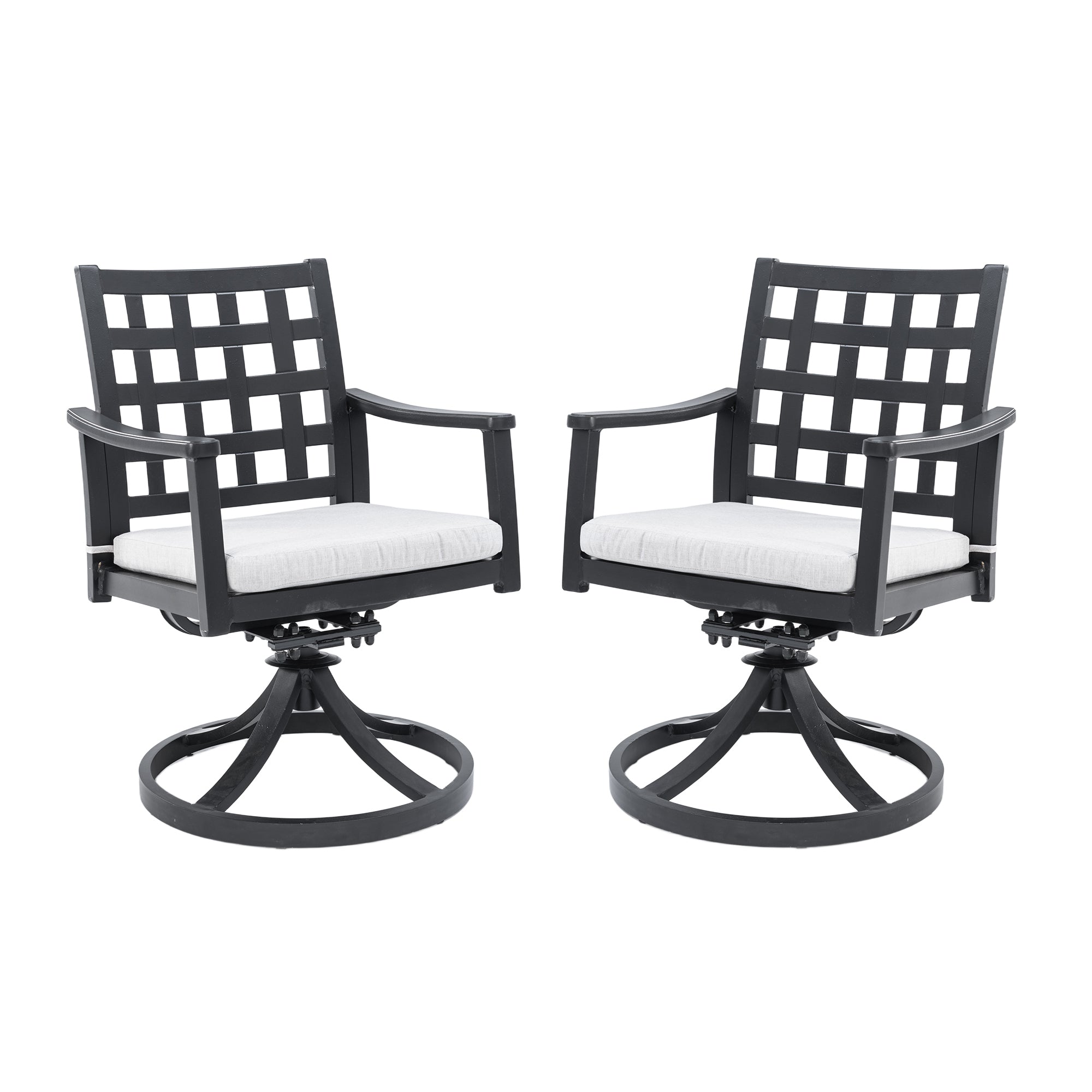 Modern Classic Outdoor Dining Swivel Rockers | Sunbrella Cushions