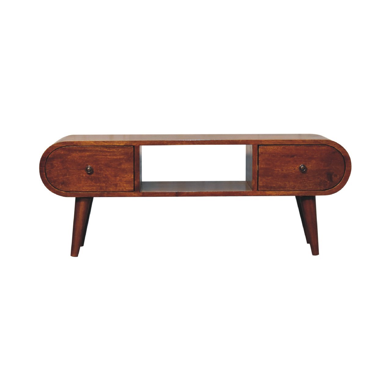 Solid Wood Chestnut Circular TV Unit | Artisan Furniture