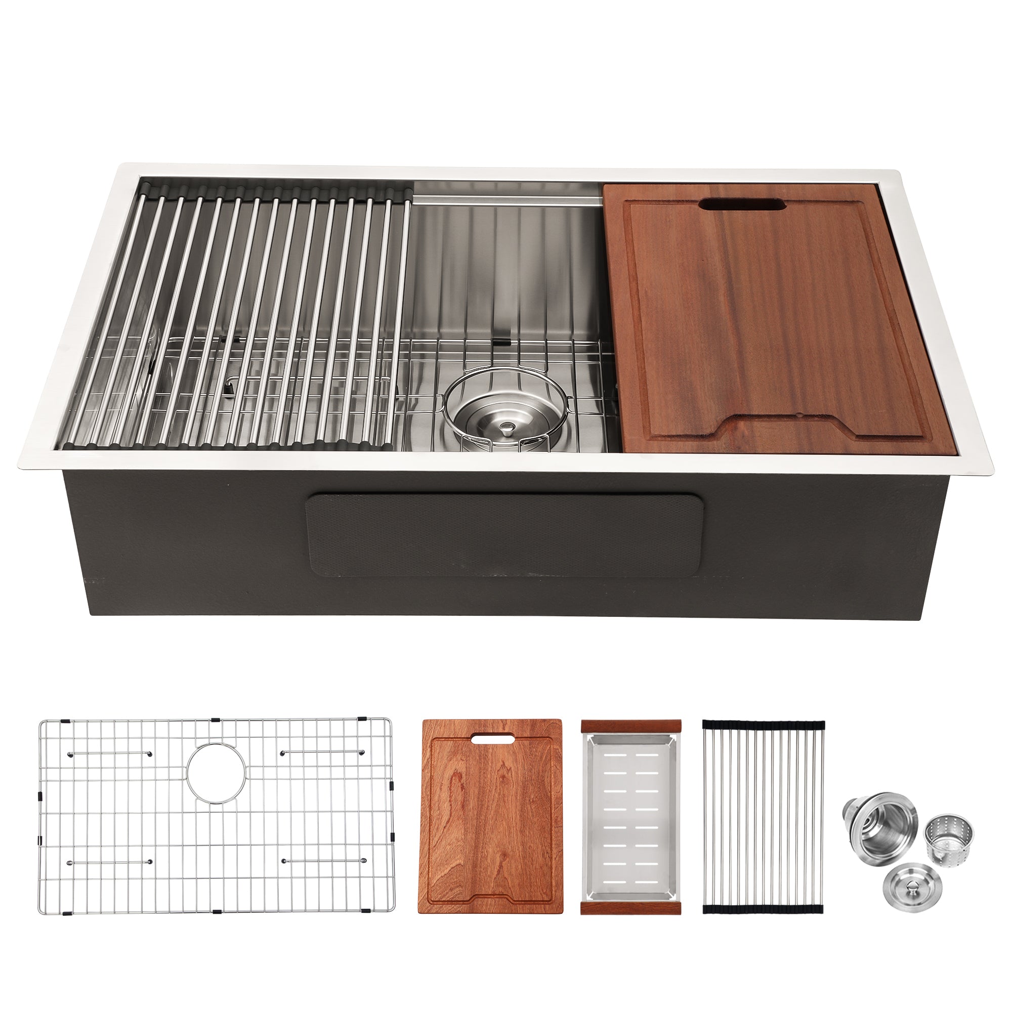Undermount Workstation Sink: 32x19x10 Inch
