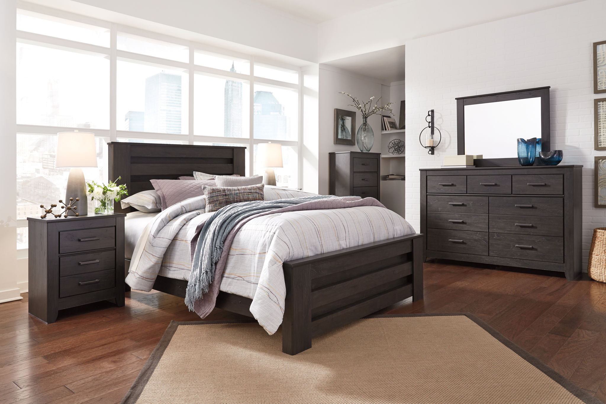 Brinxton - Five Drawer Chest - Charcoal