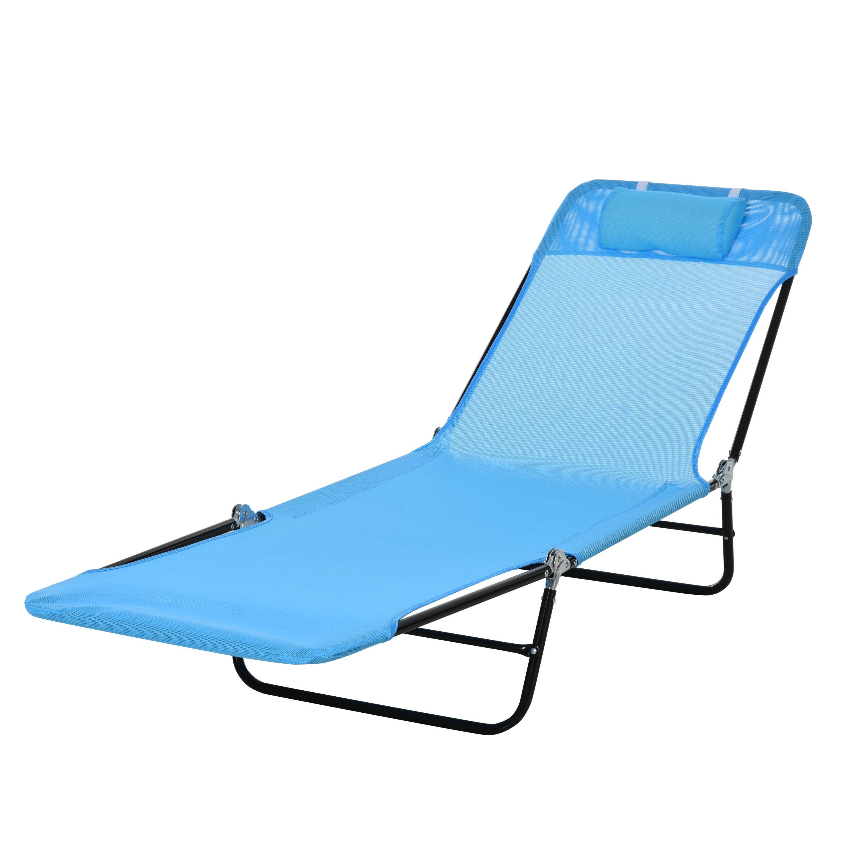 Outsunny Folding Pool Chaise Lounge Chair Reclining Sun Tanning